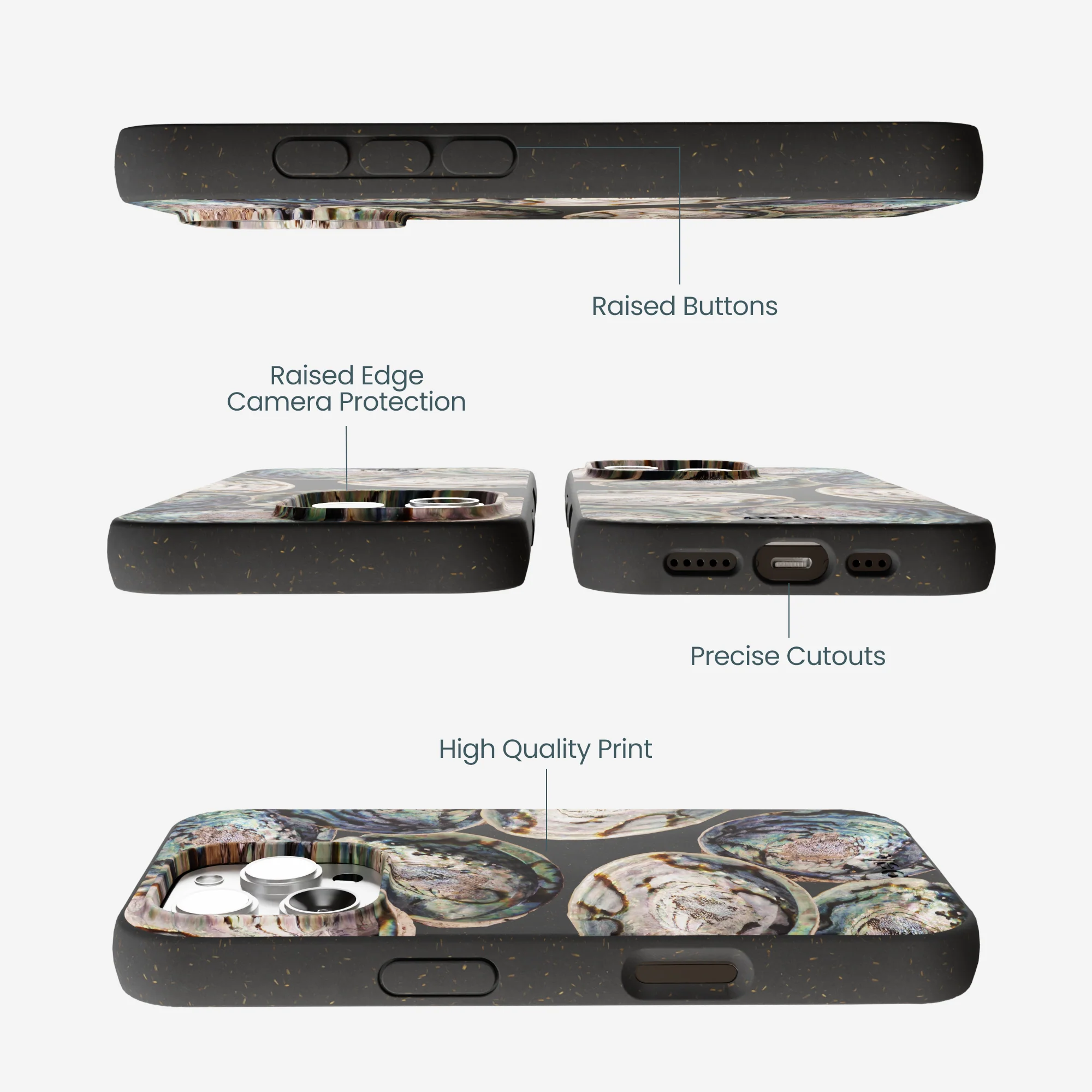 Black Abalone Shells iPhone 16 Pro Max Case - Image 3
