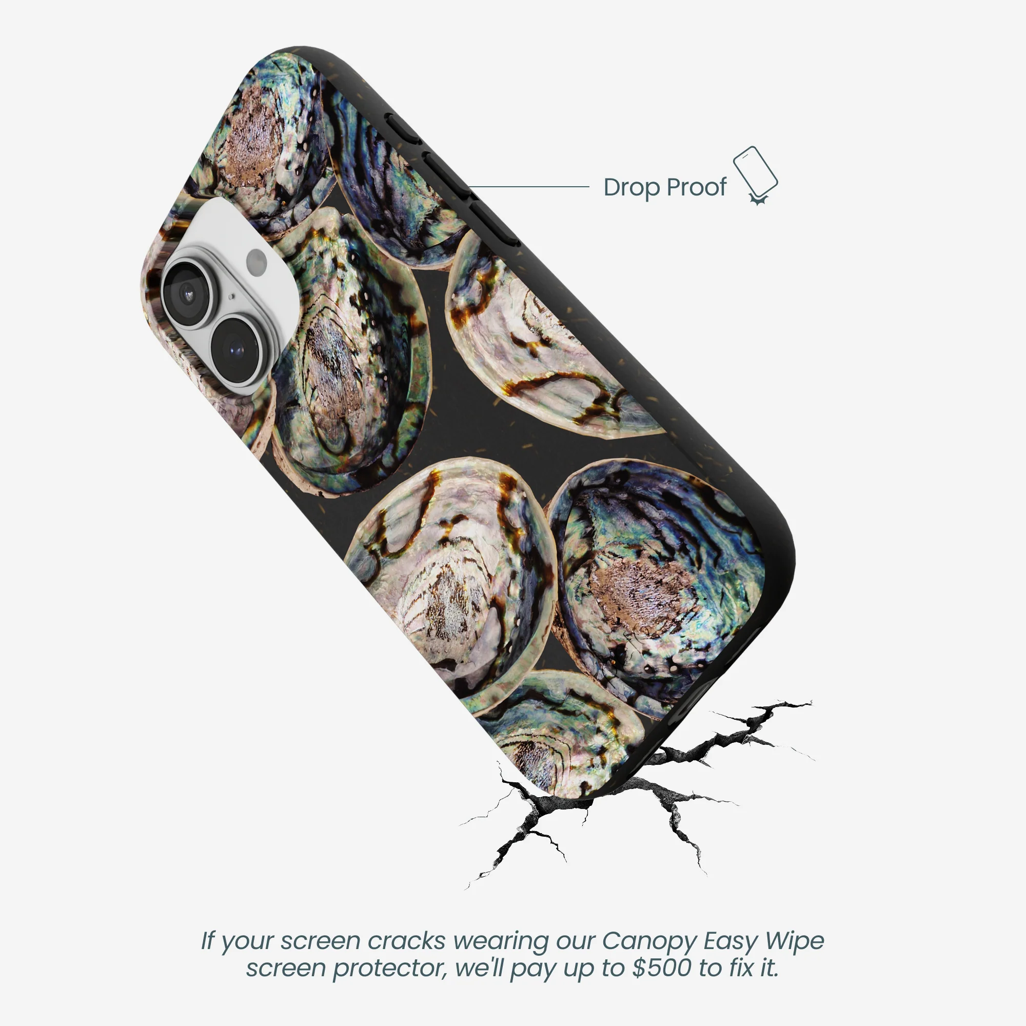 Black Abalone Shells iPhone 17 Case - Image 4