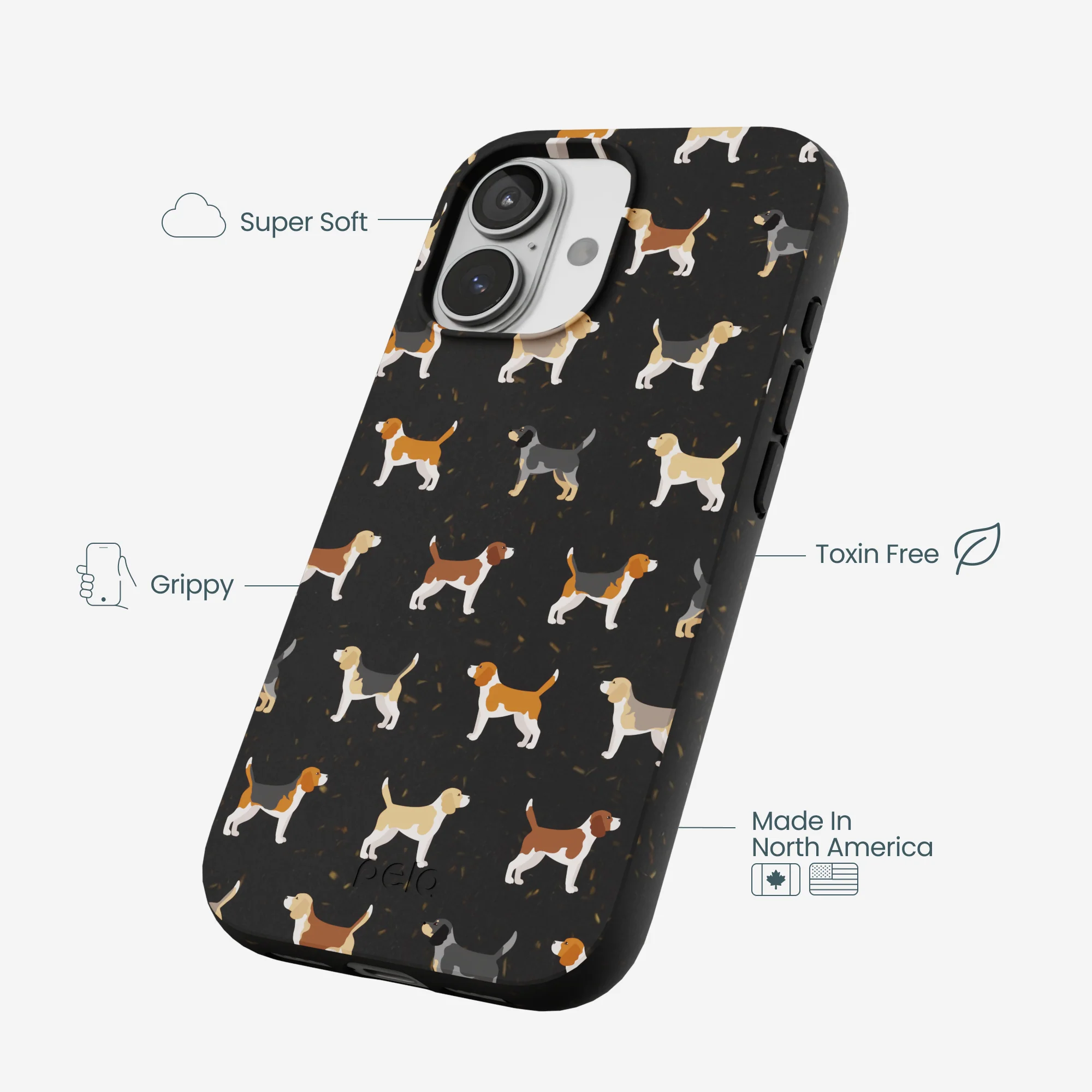 Black Beagle Buds iPhone 17 Case - Image 4