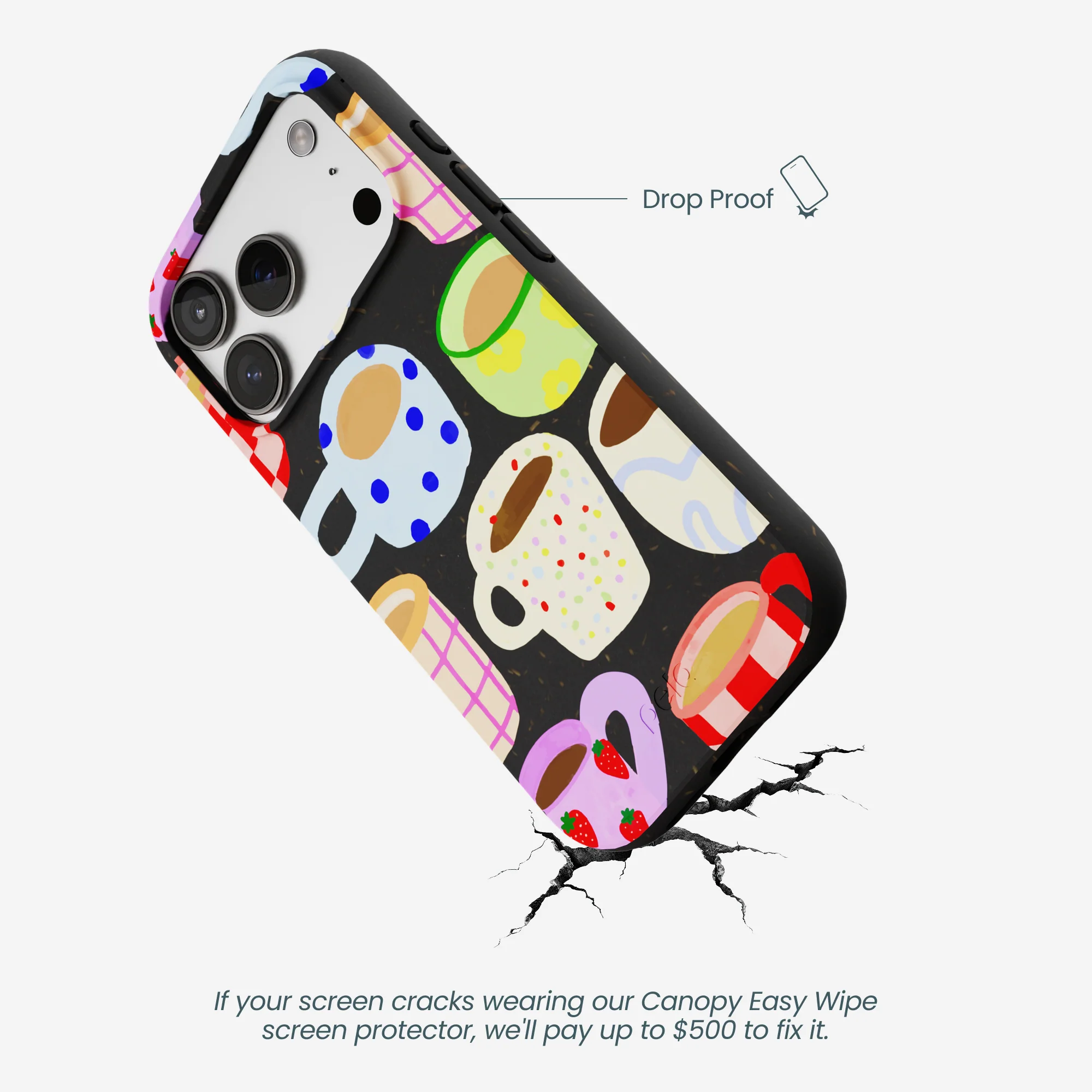 Black Cup of Joy iPhone 17 Pro Case - Image 4