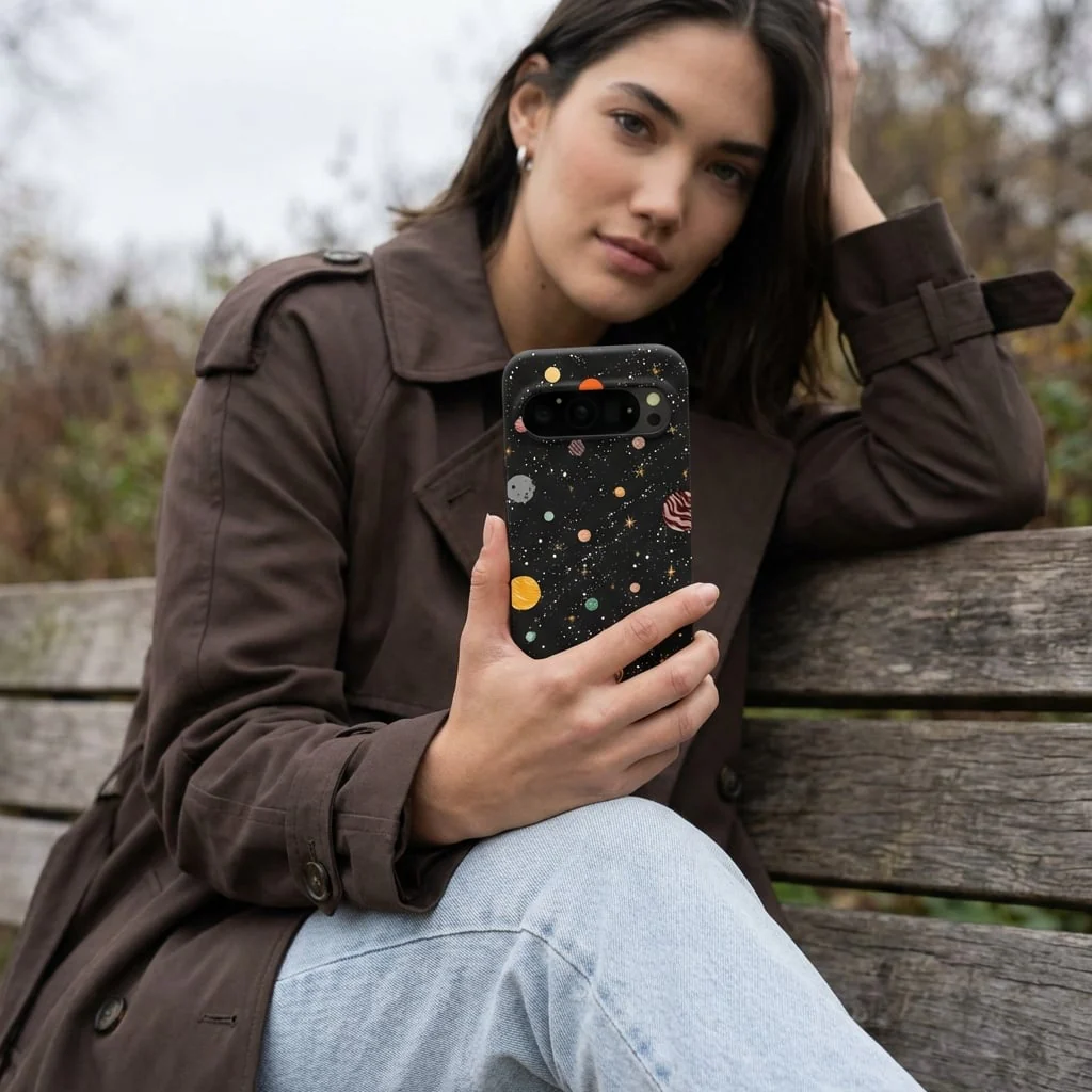 Black Galactic Glow Google Pixel 9/9 Pro Case - Image 2