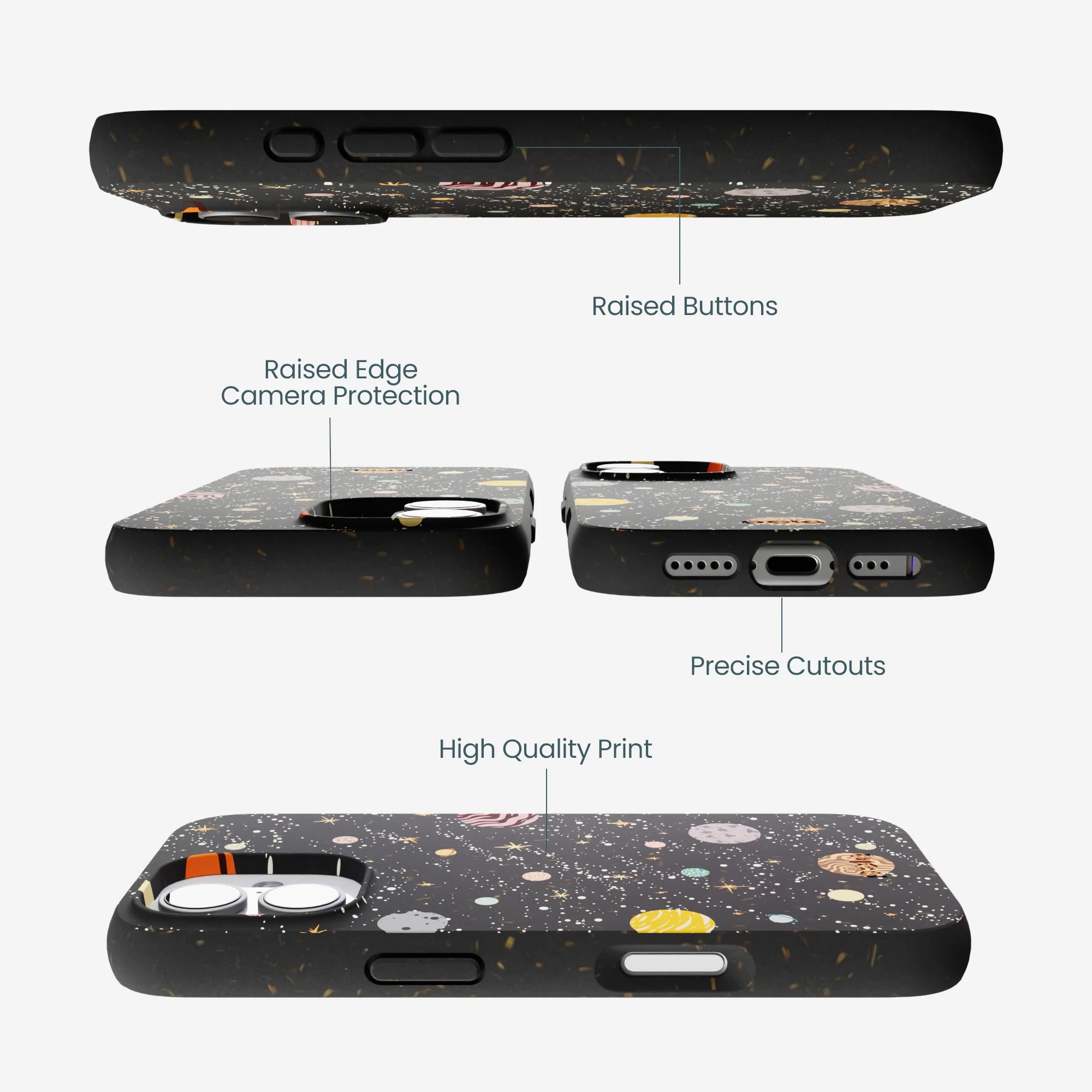 Black Galactic Glow iPhone 17 Case - Image 2