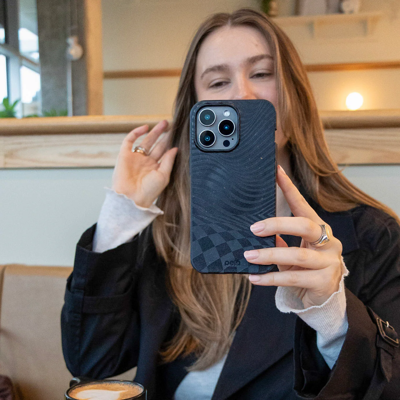 Black Melted Checkers iPhone 11 Case - Image 2