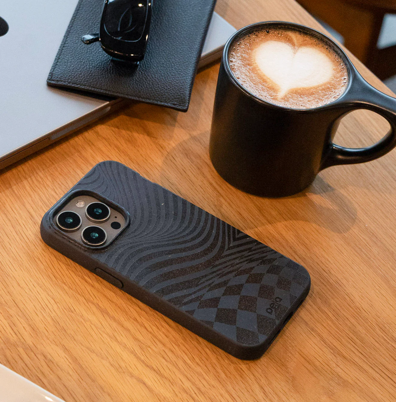 Black Melted Checkers iPhone 13 Case - Image 5