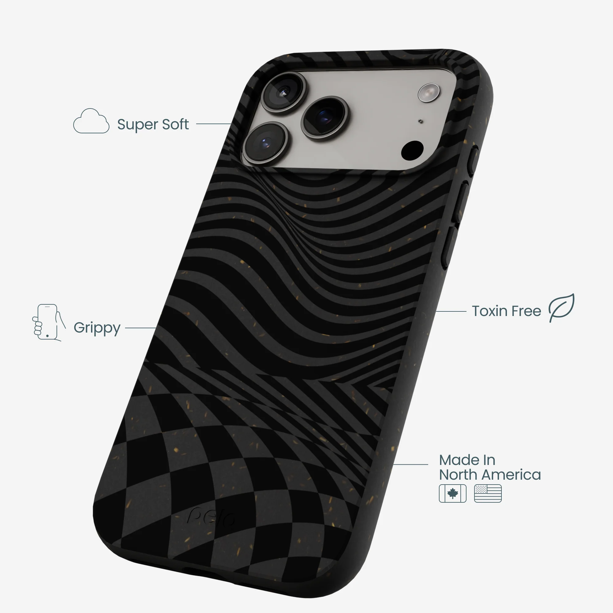 Black Melted Checkers iPhone 17 Pro Max Case - Image 4