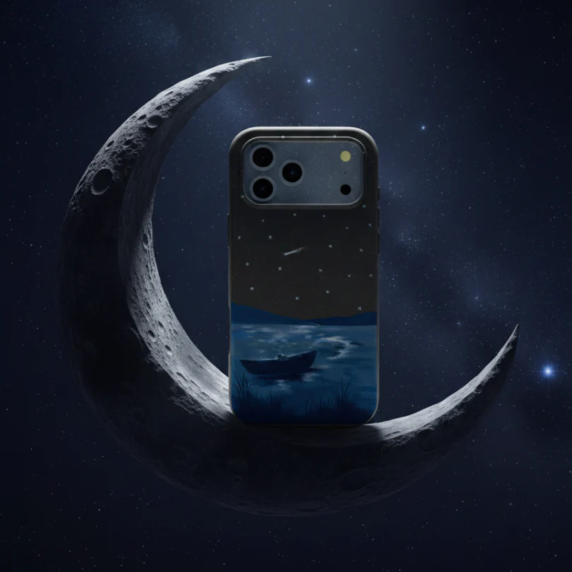 Black Moonlight Lake iPhone 14 Case - Image 5