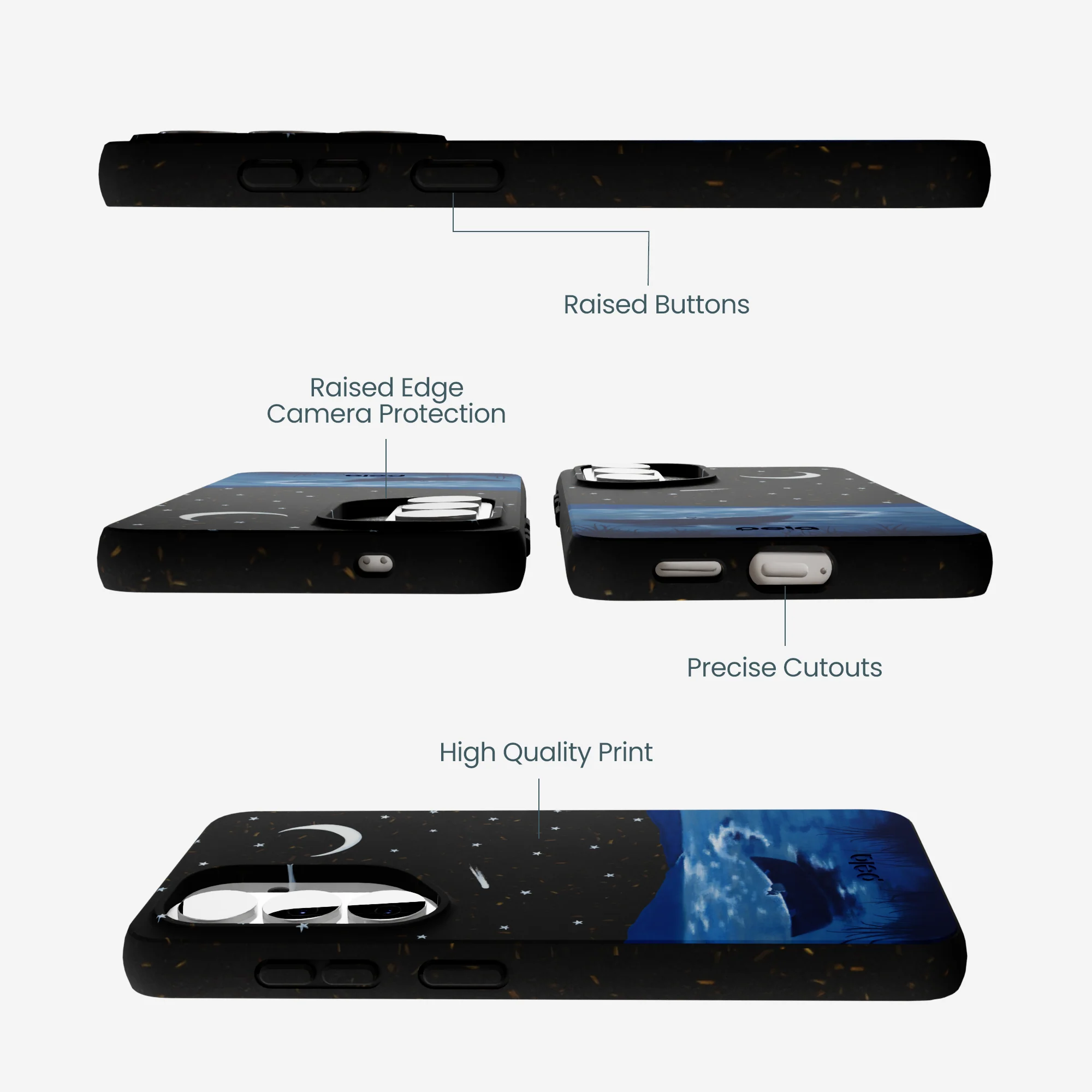 Black Moonlight Lake Samsung Galaxy S26 Case - Image 3