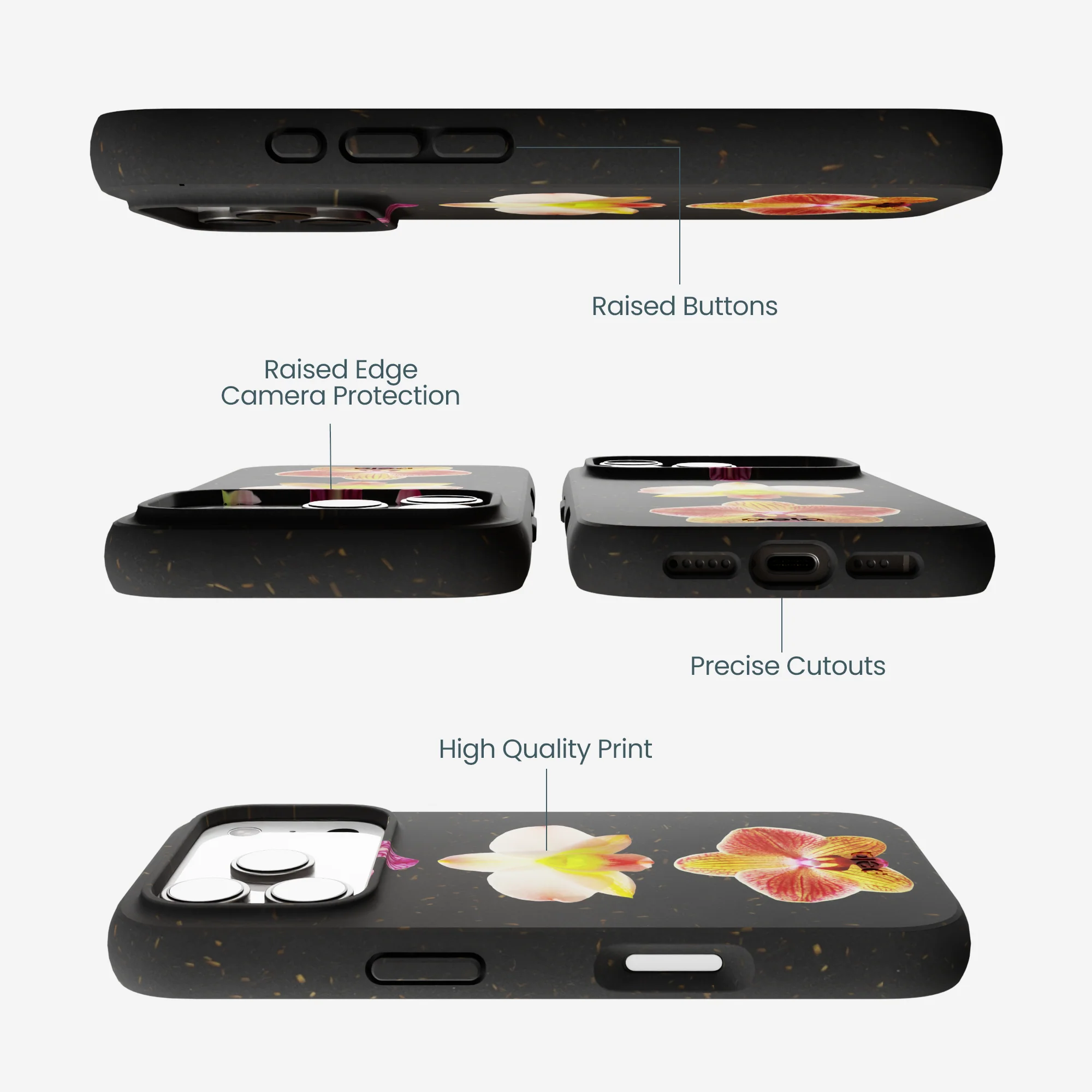 Black Orchids iPhone 17 Pro Case - Image 3