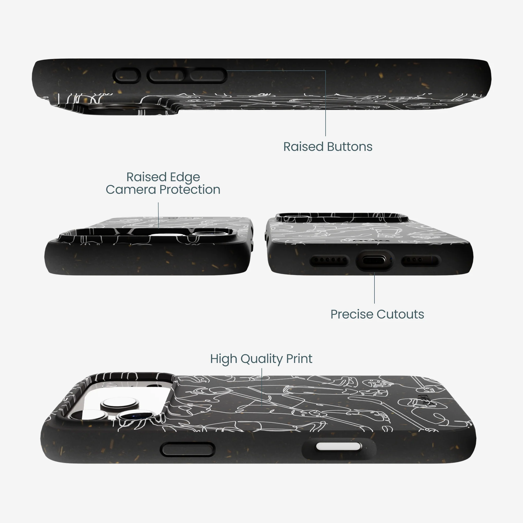 Black Play Sketch iPhone 17 Pro Max Case - Image 2
