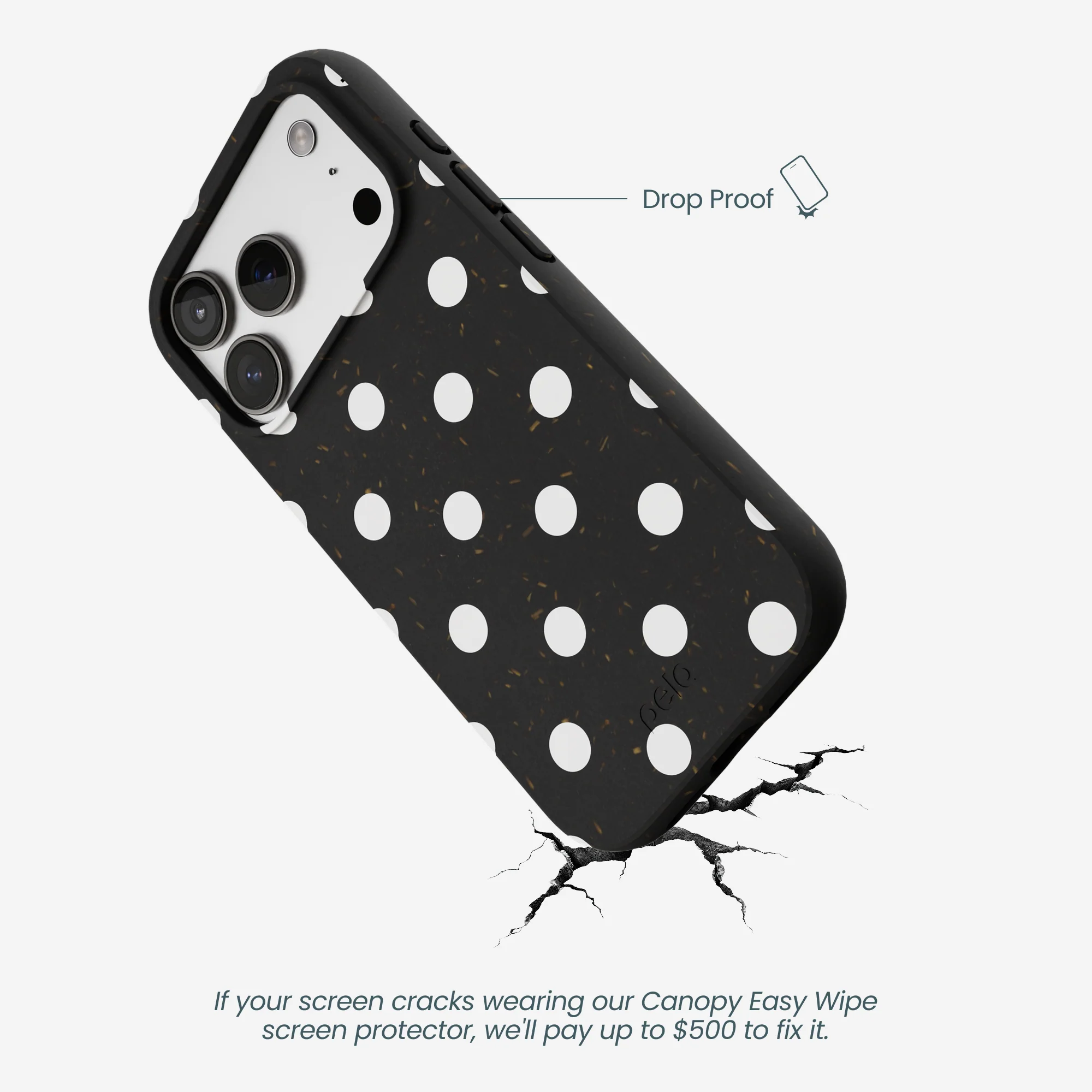 Black Polka Confetti iPhone 17 Pro Case - Image 5