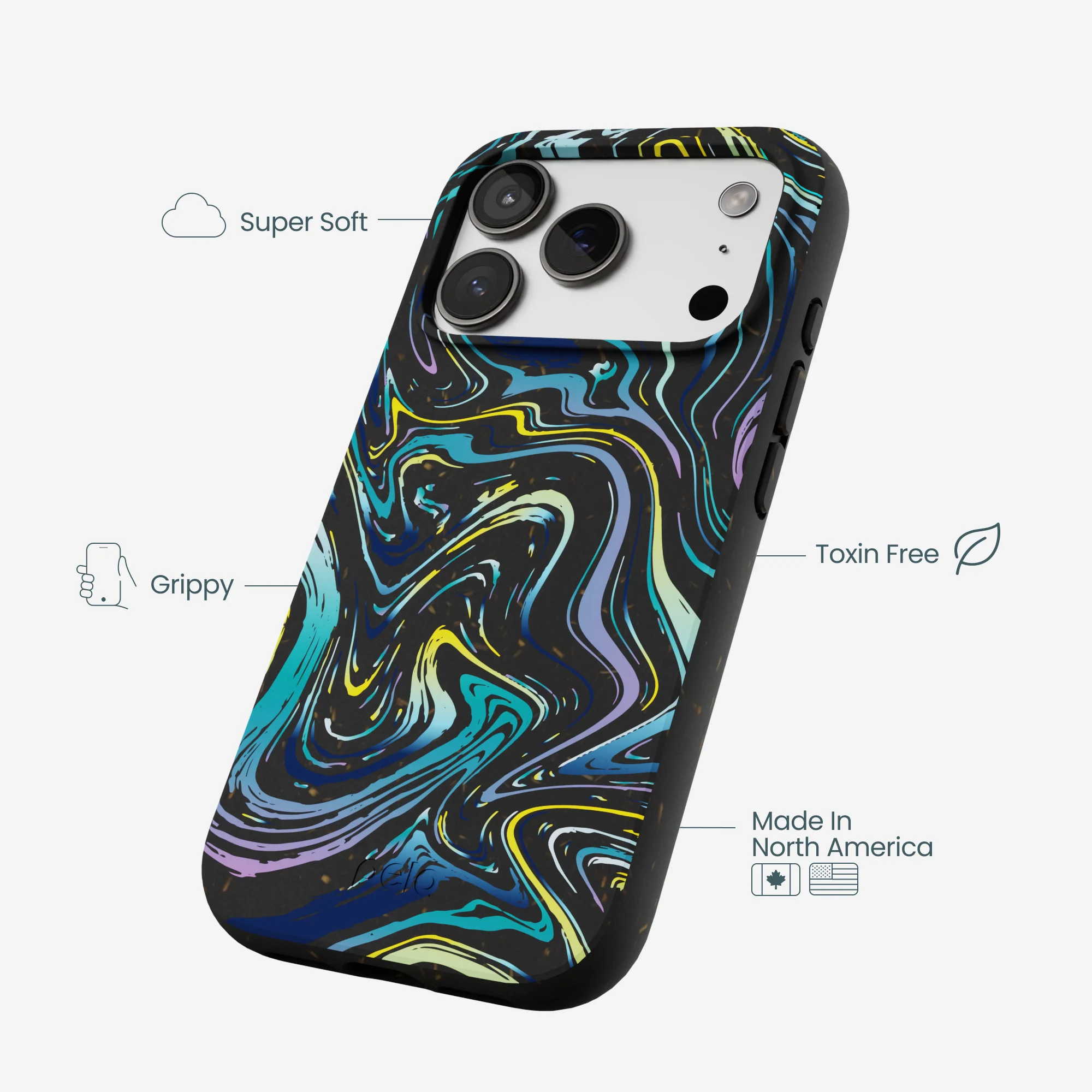 Black Space Waves iPhone 17 Pro Case - Image 4