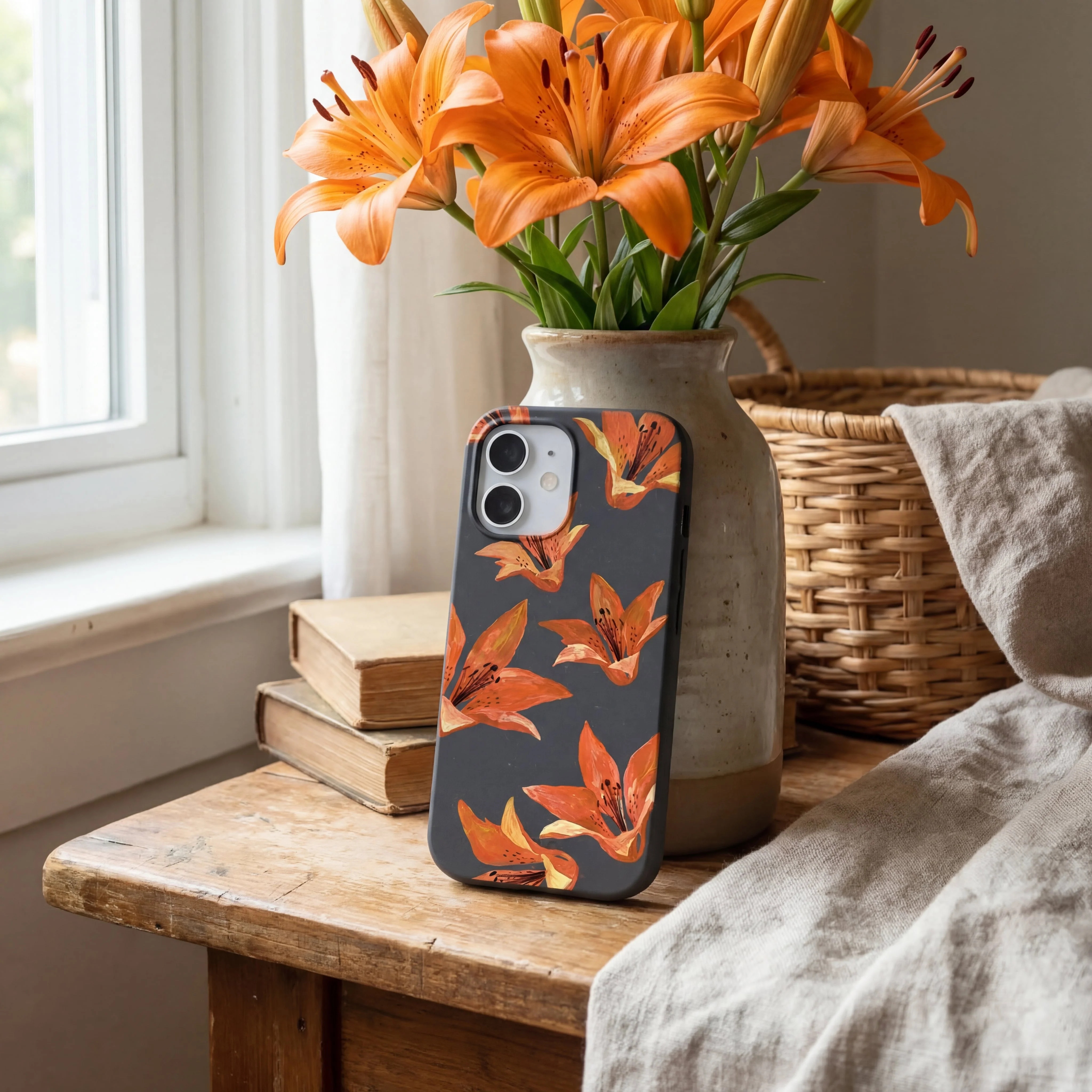 Black Tiger Lily iPhone 17 Case - Image 2