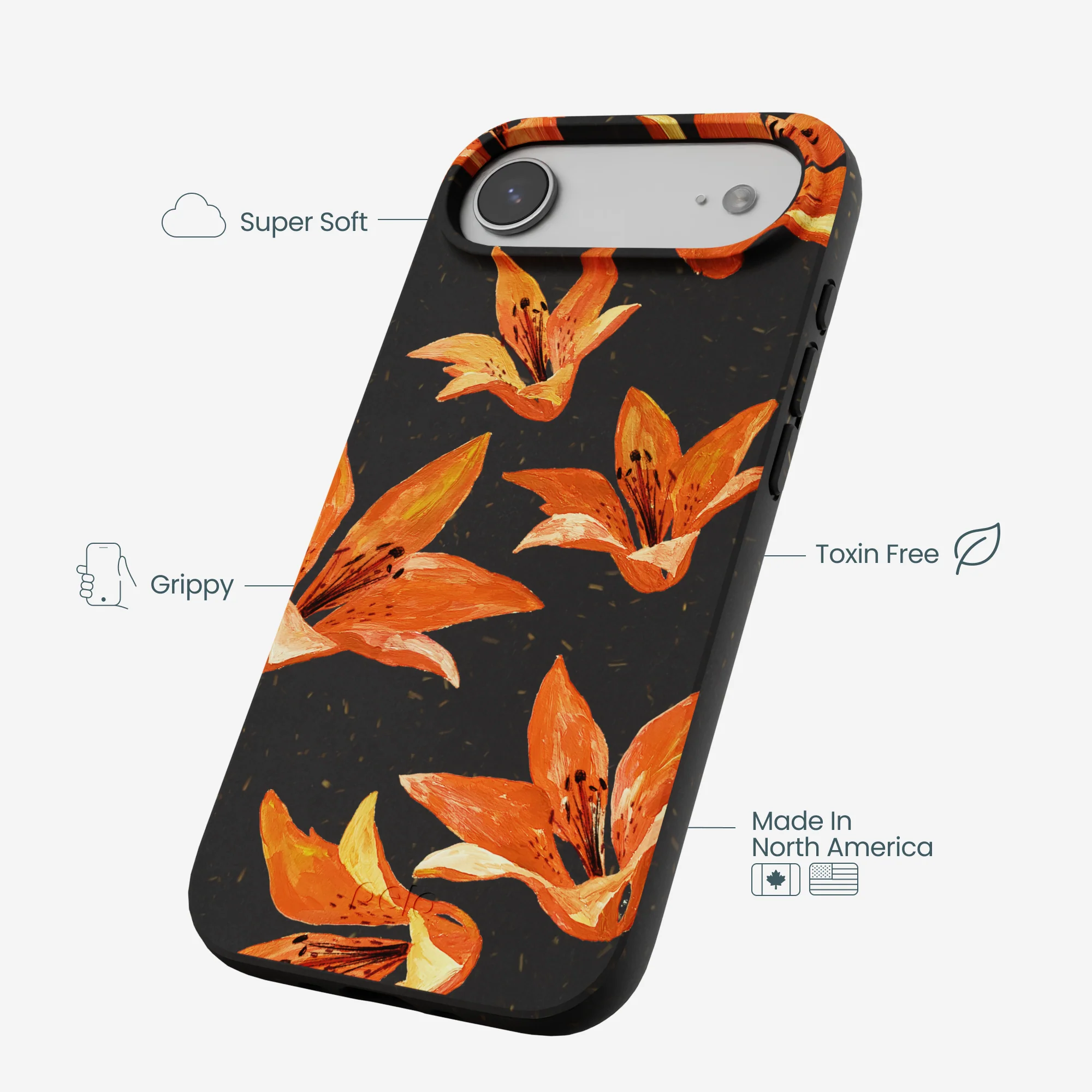 Black Tiger Lily iPhone Air Case - Image 3