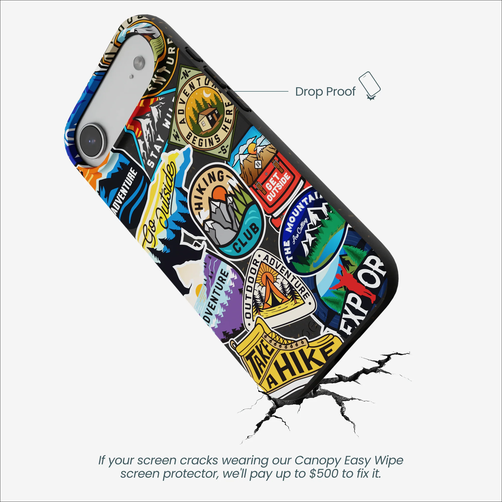 Black Trail Stickers iPhone Air Case - Image 4