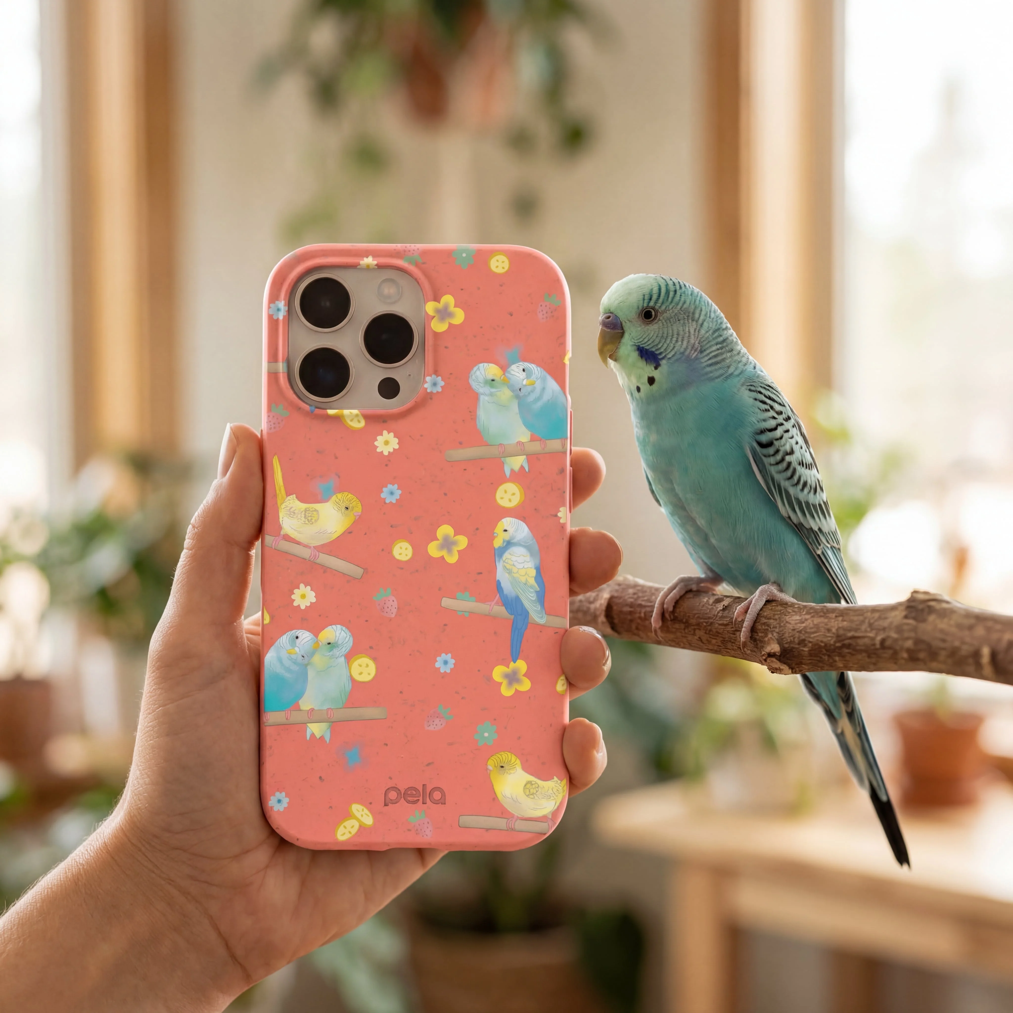 Bubblegum Pink Budgie Daydream iPhone 17 Case - Image 2