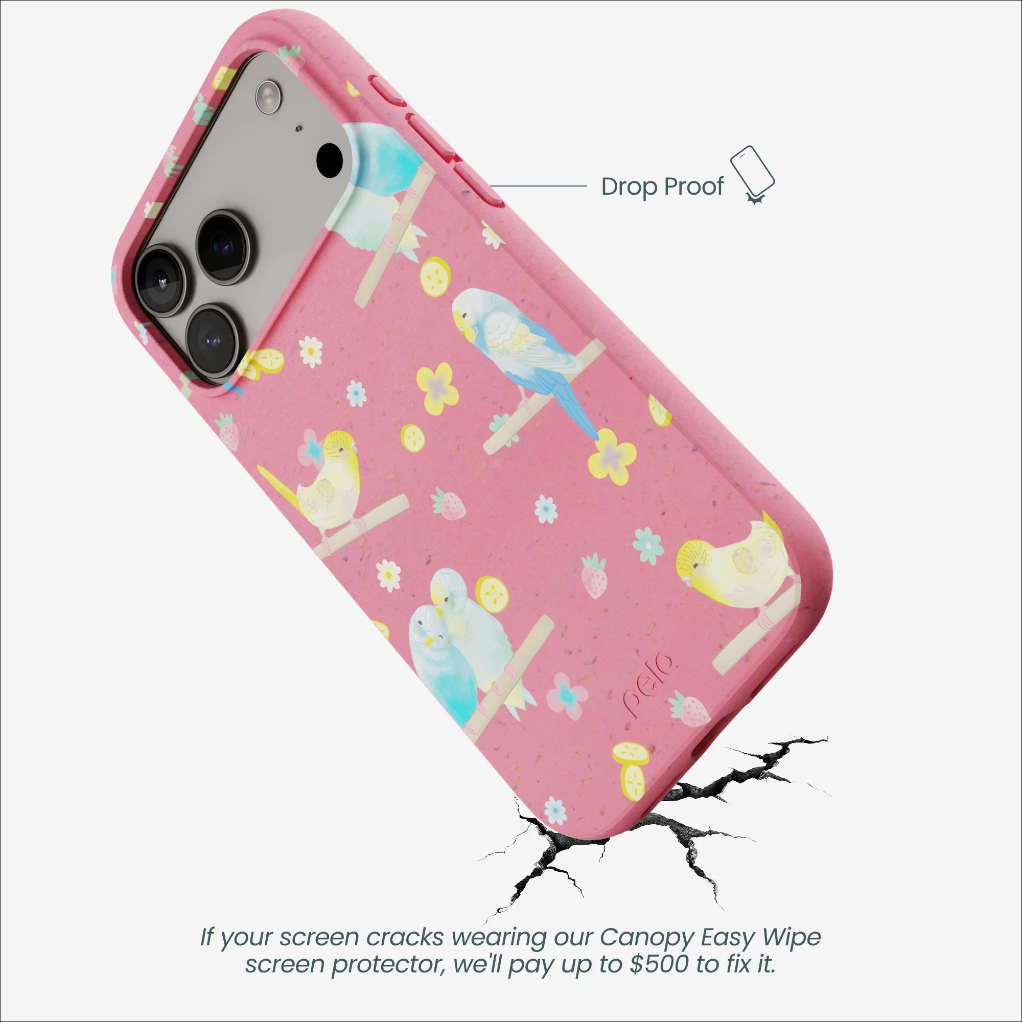Bubblegum Pink Budgie Daydream iPhone 17 Pro Max Case - Image 5