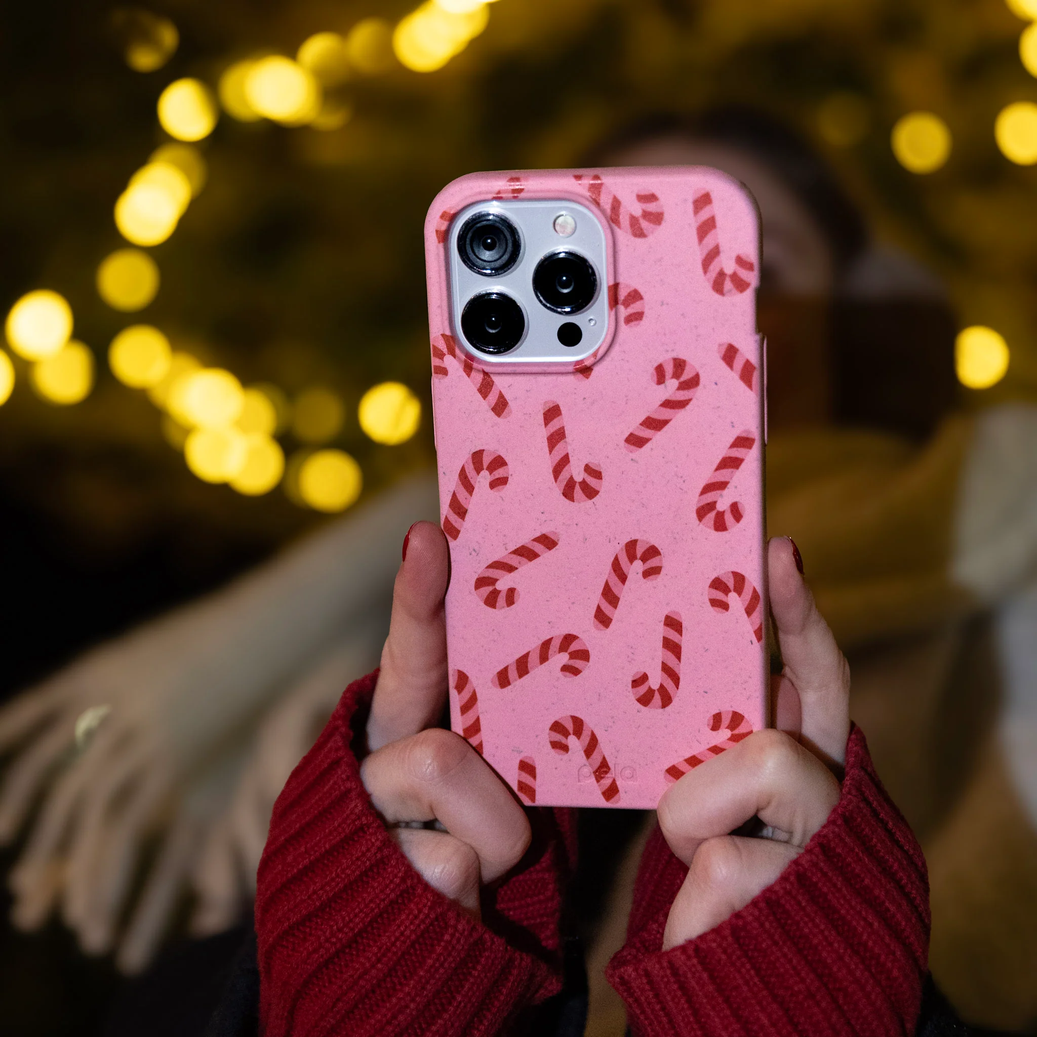 Bubblegum Pink Candy Cane Chaos Google Pixel 8a Case - Image 5