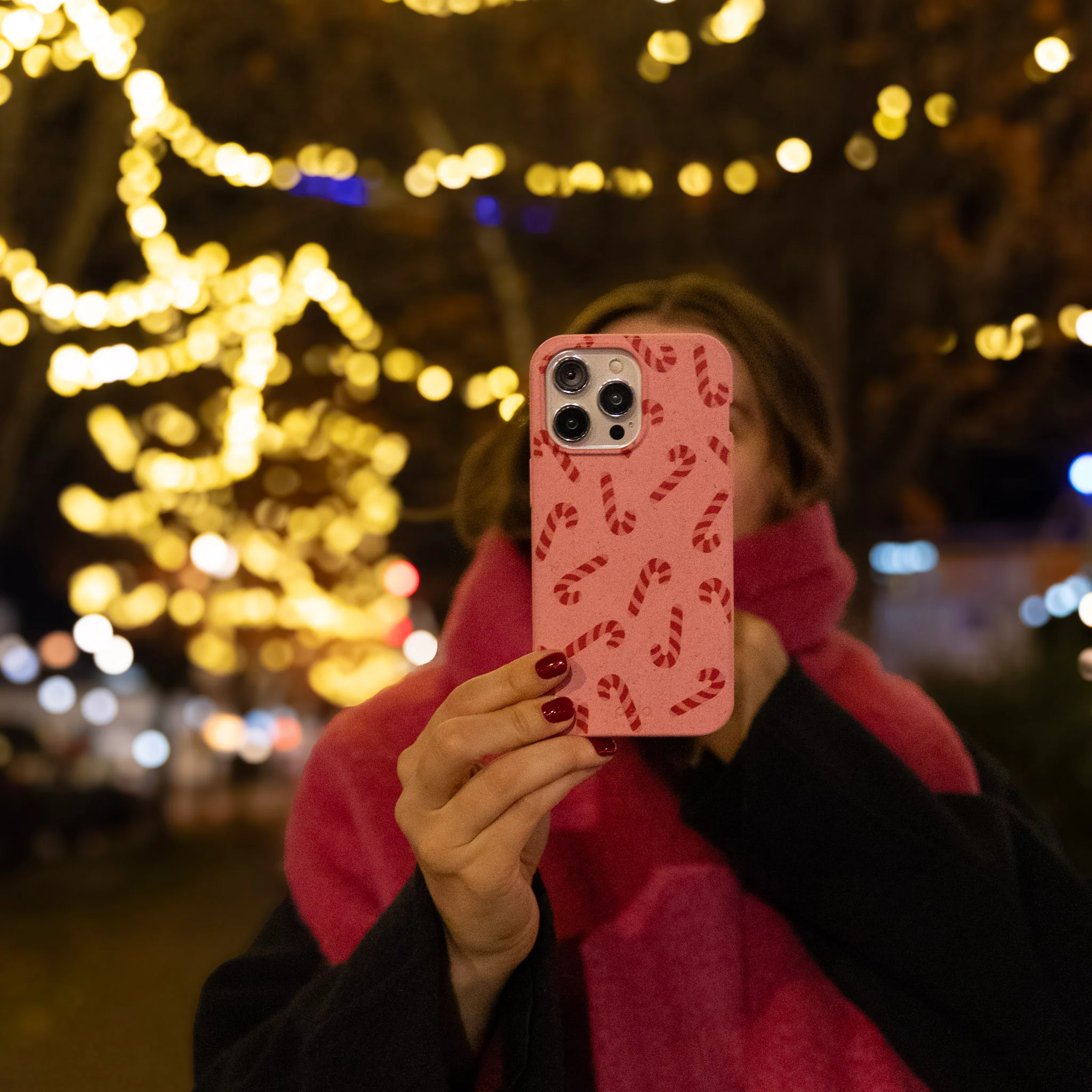 Bubblegum Pink Candy Cane Chaos iPhone 13 Pro Max Case - Image 8