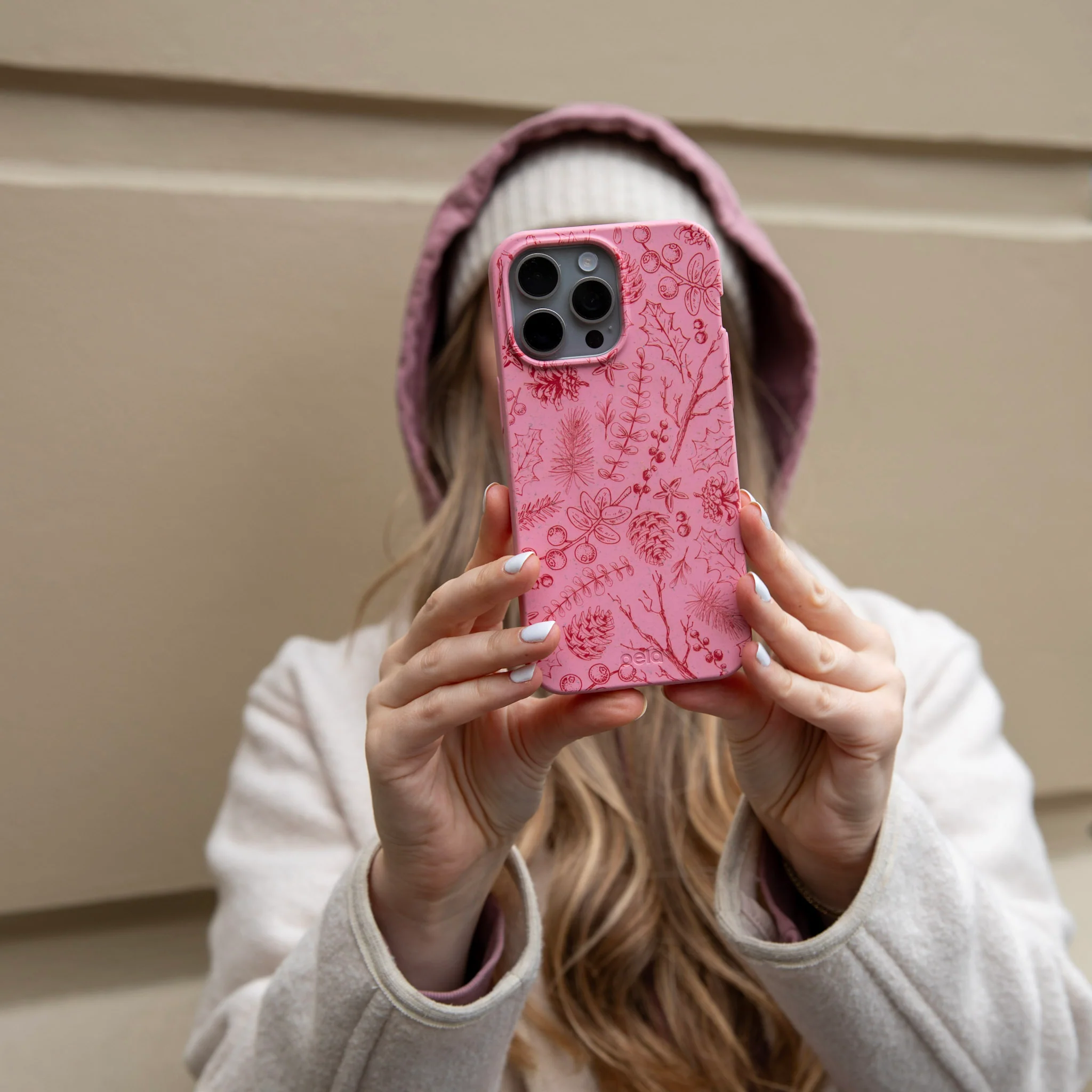 Bubblegum Pink Festive Forest iPhone 15 Pro Max Case - Image 6