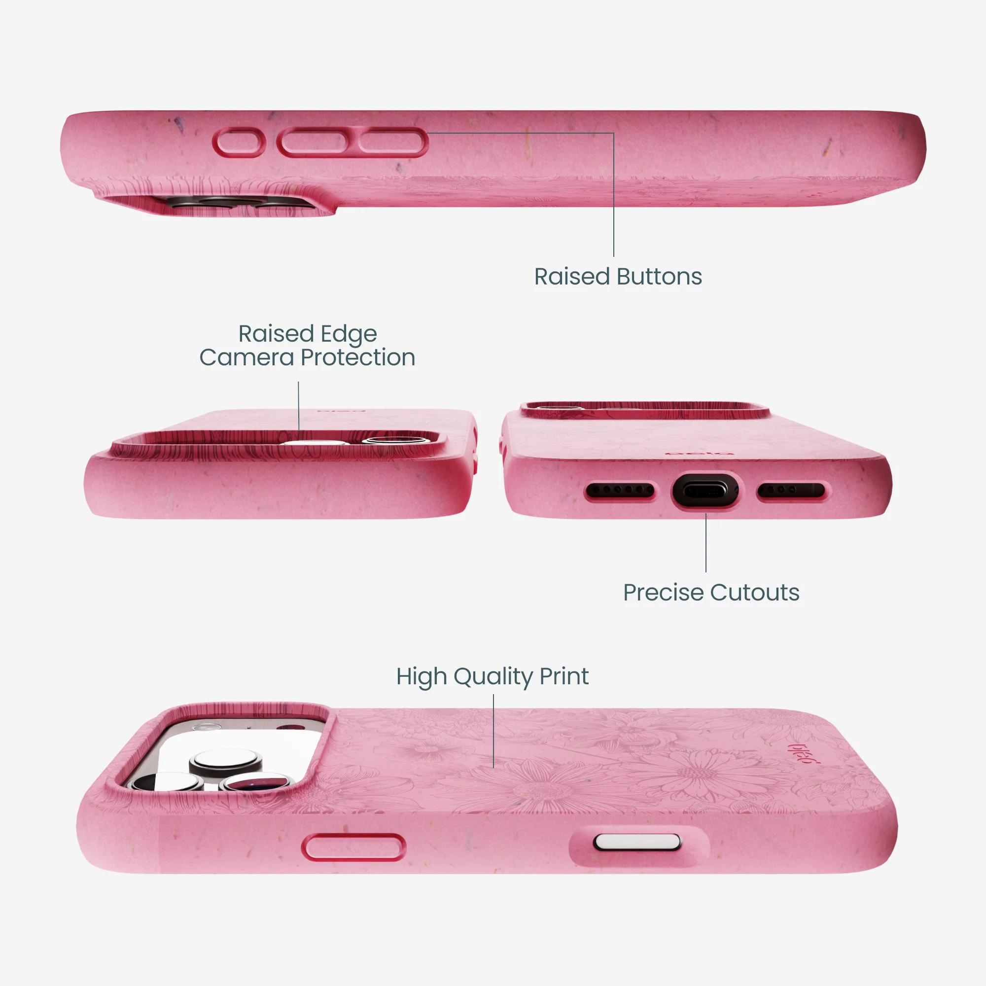 Bubblegum Pink Flora iPhone 17 Pro Max Case - Image 3