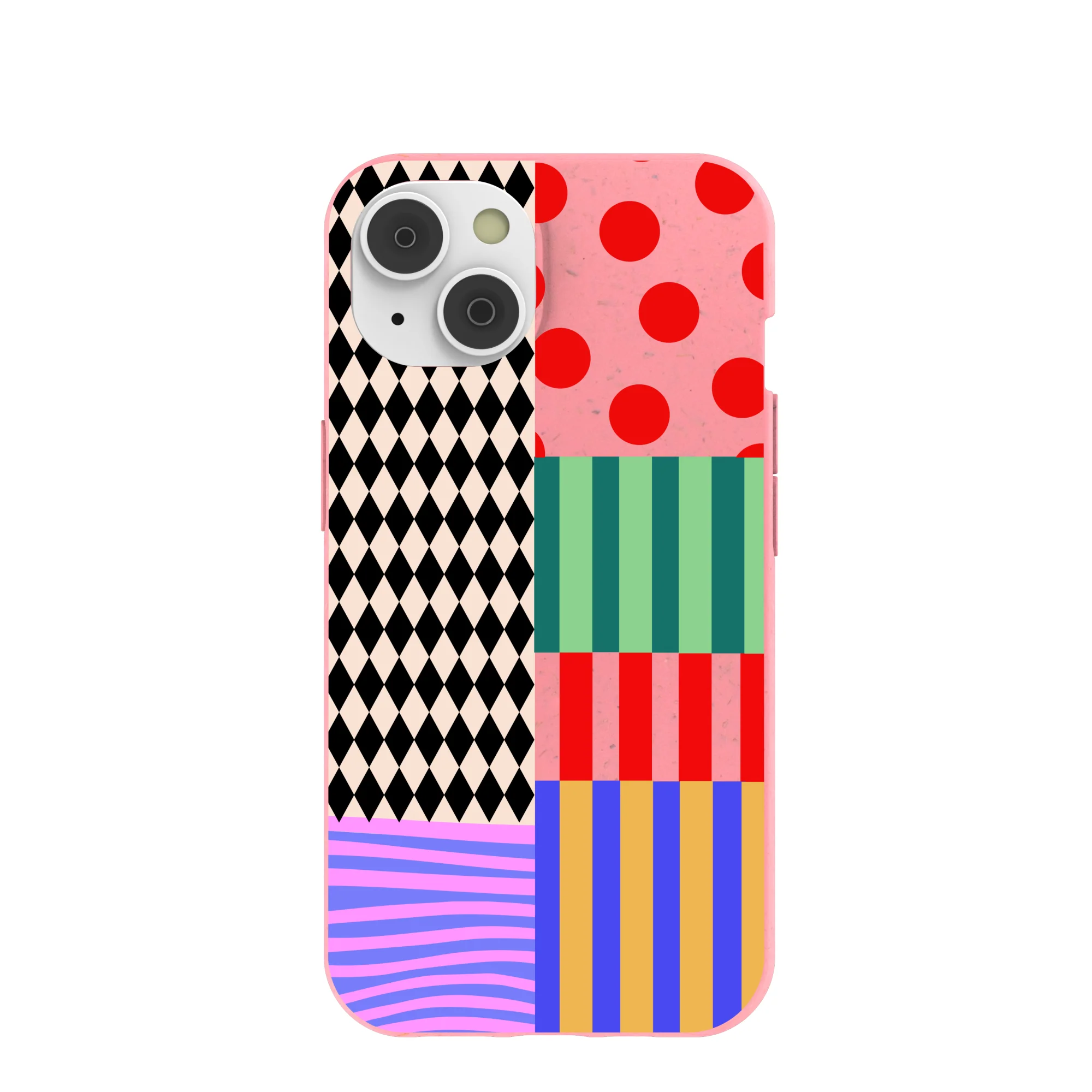 Bubblegum Pink Juggling Colors iPhone 14 Case