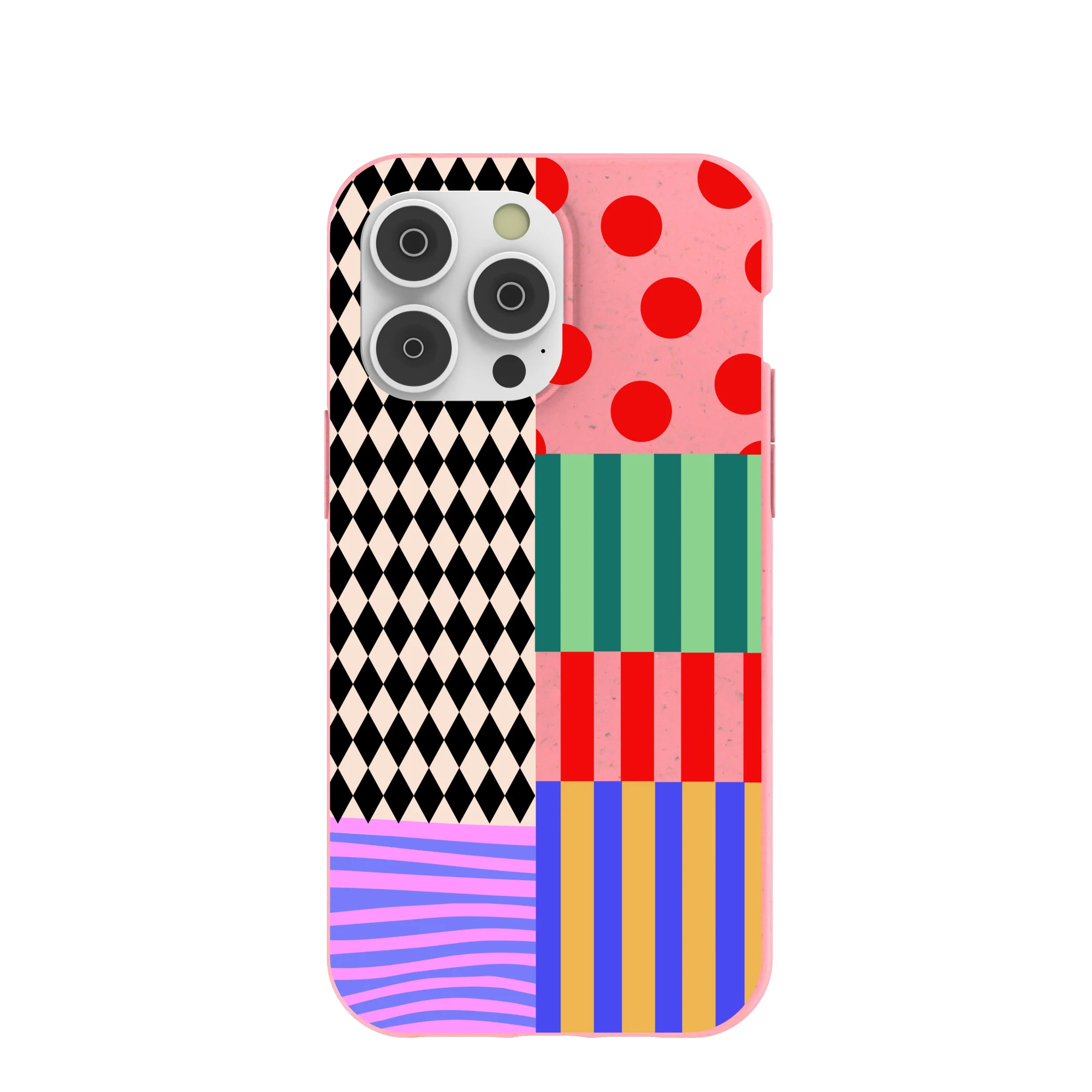 Bubblegum Pink Juggling Colors iPhone 14 Pro Max Case