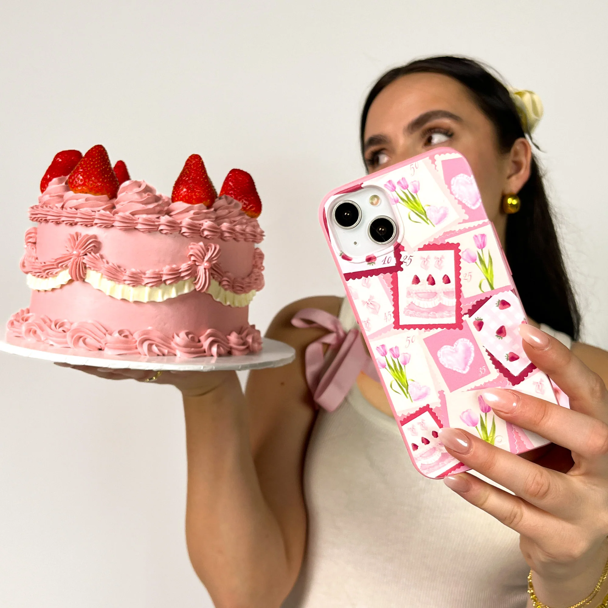 Bubblegum Pink Love Letters iPhone 16 Plus Case - Image 5
