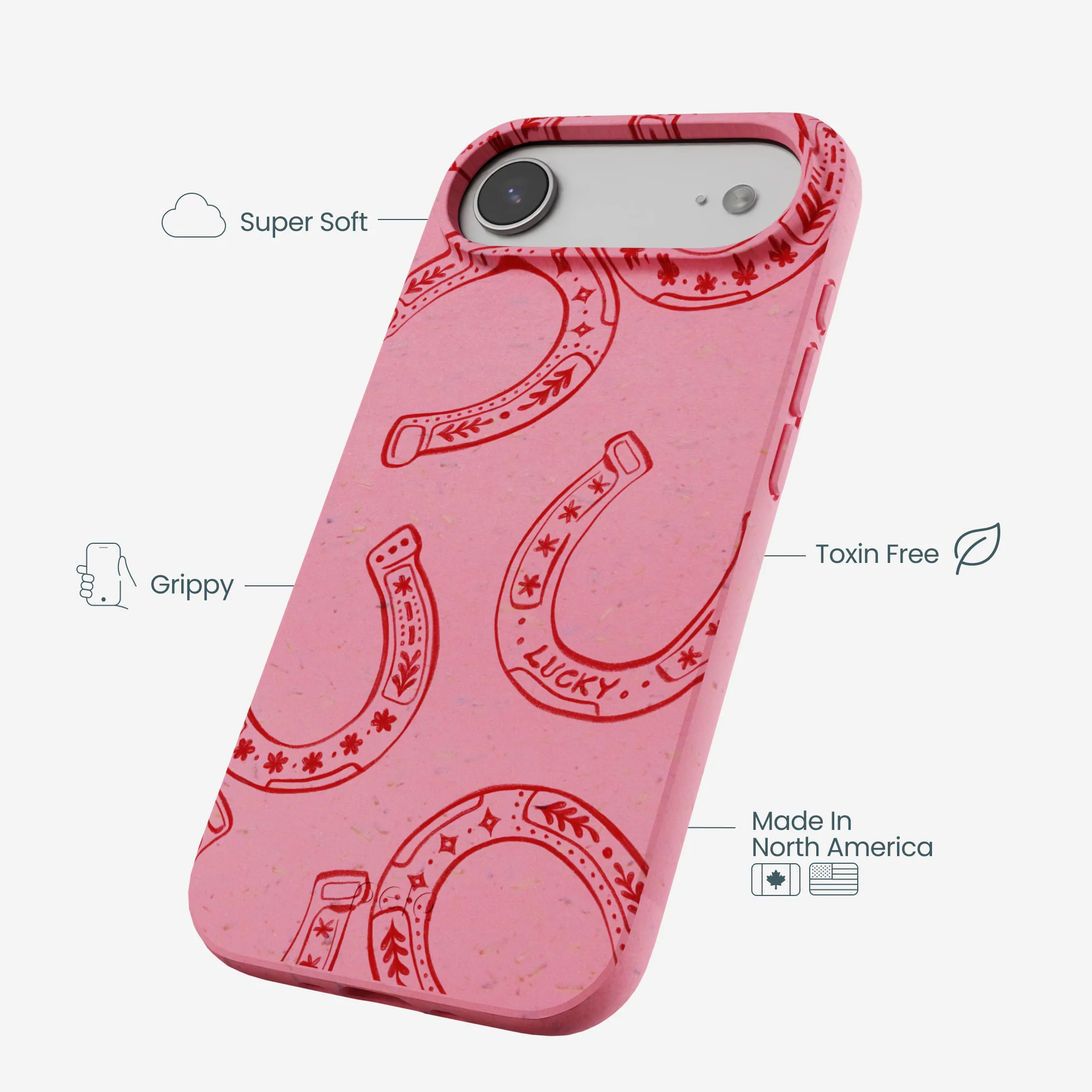 Bubblegum Pink Lucky Horseshoe iPhone Air Case - Image 4