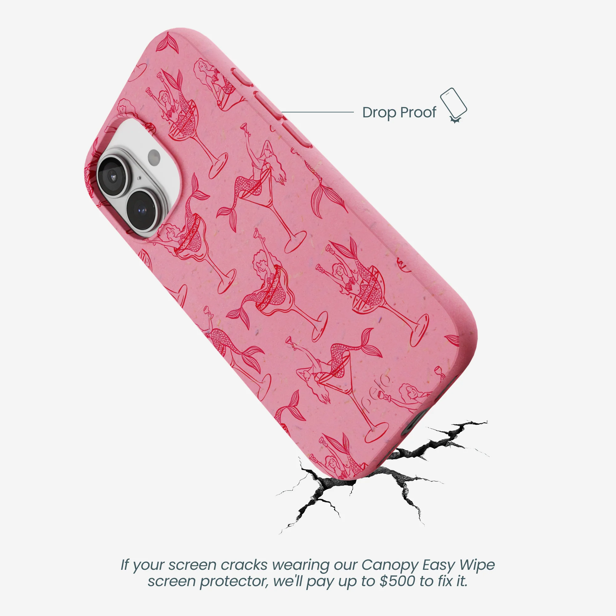 Bubblegum Pink Mermaid Cocktail iPhone 17 Case - Image 4