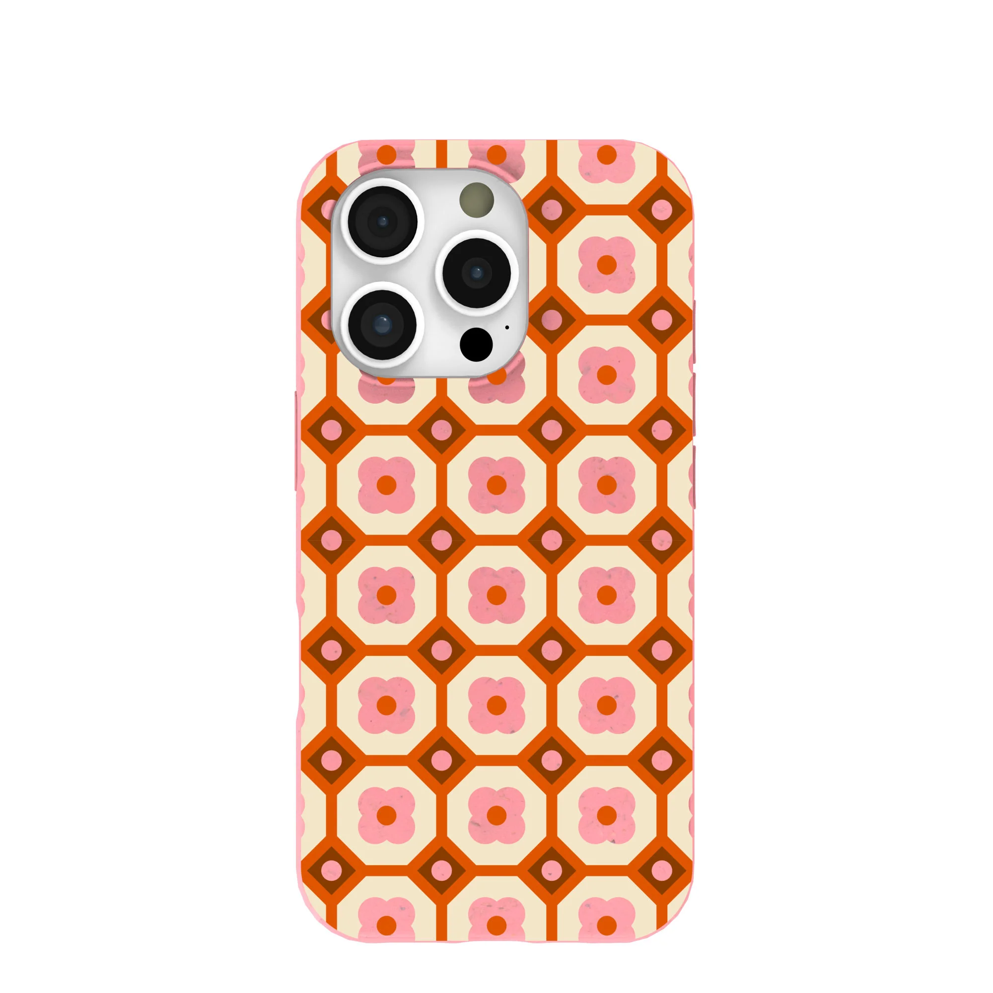 Bubblegum Pink Retro Tiles iPhone 16 Pro Case