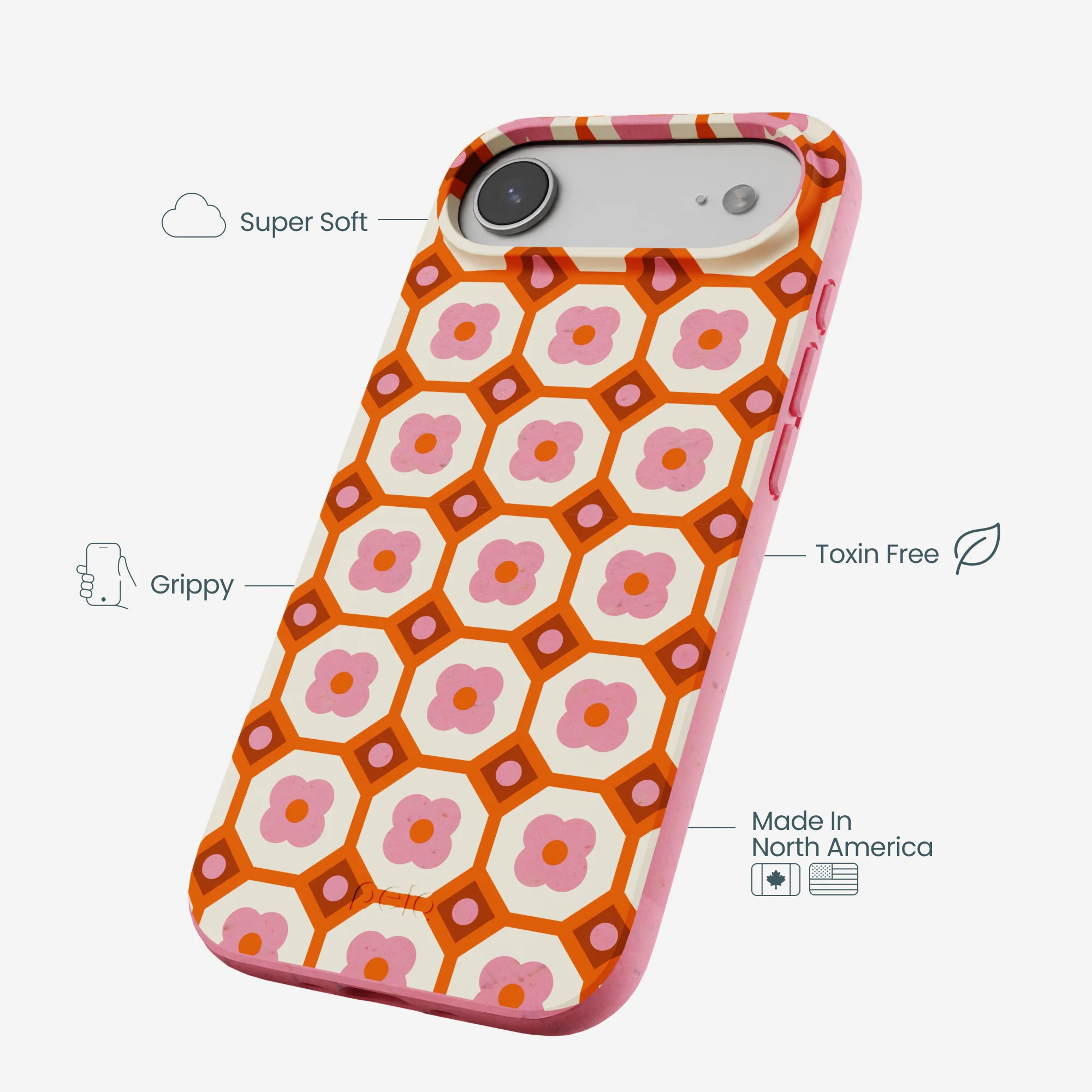 Bubblegum Pink Retro Tiles iPhone Air Case - Image 3