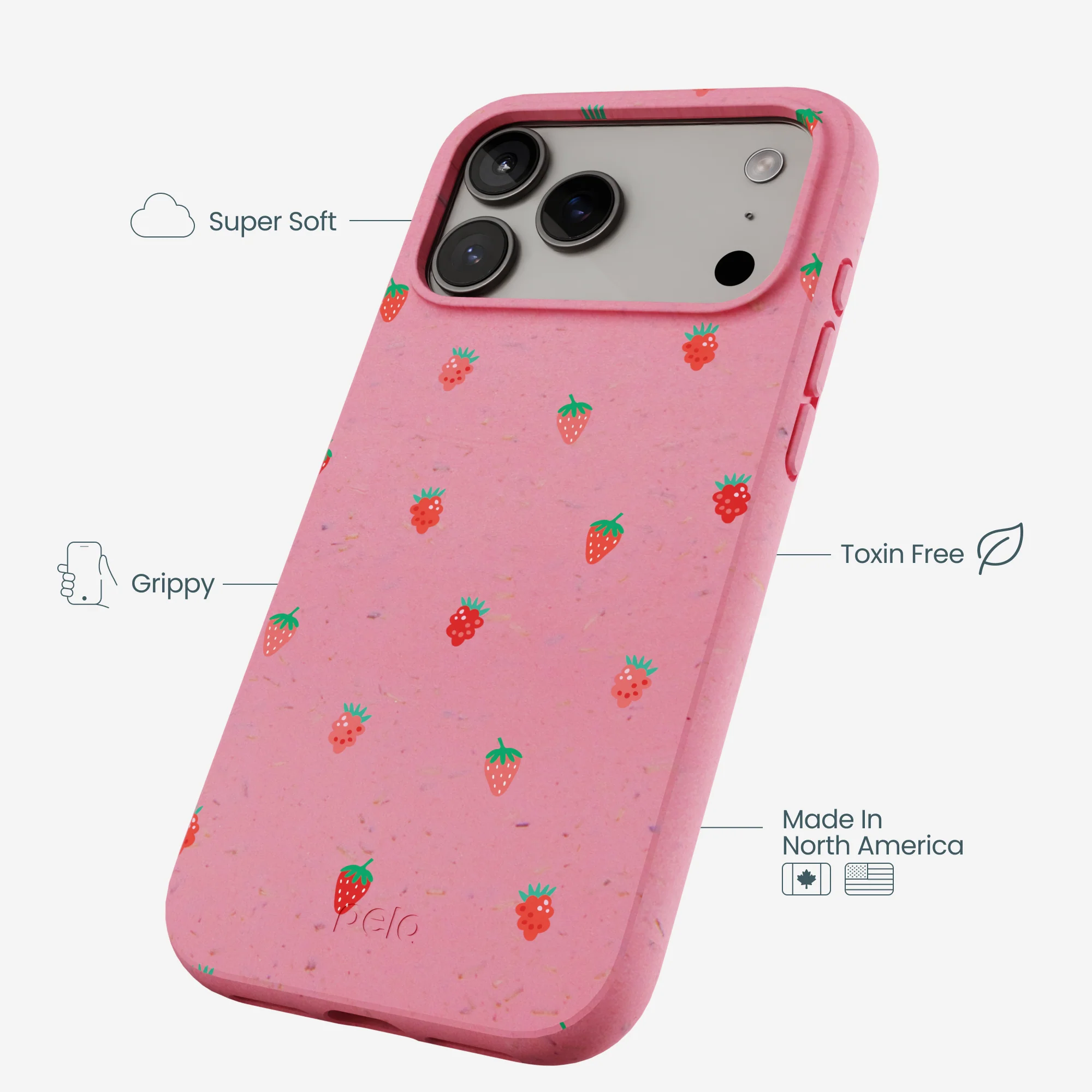 Bubblegum Pink Summer Berries iPhone 17 Pro Max Case - Image 3
