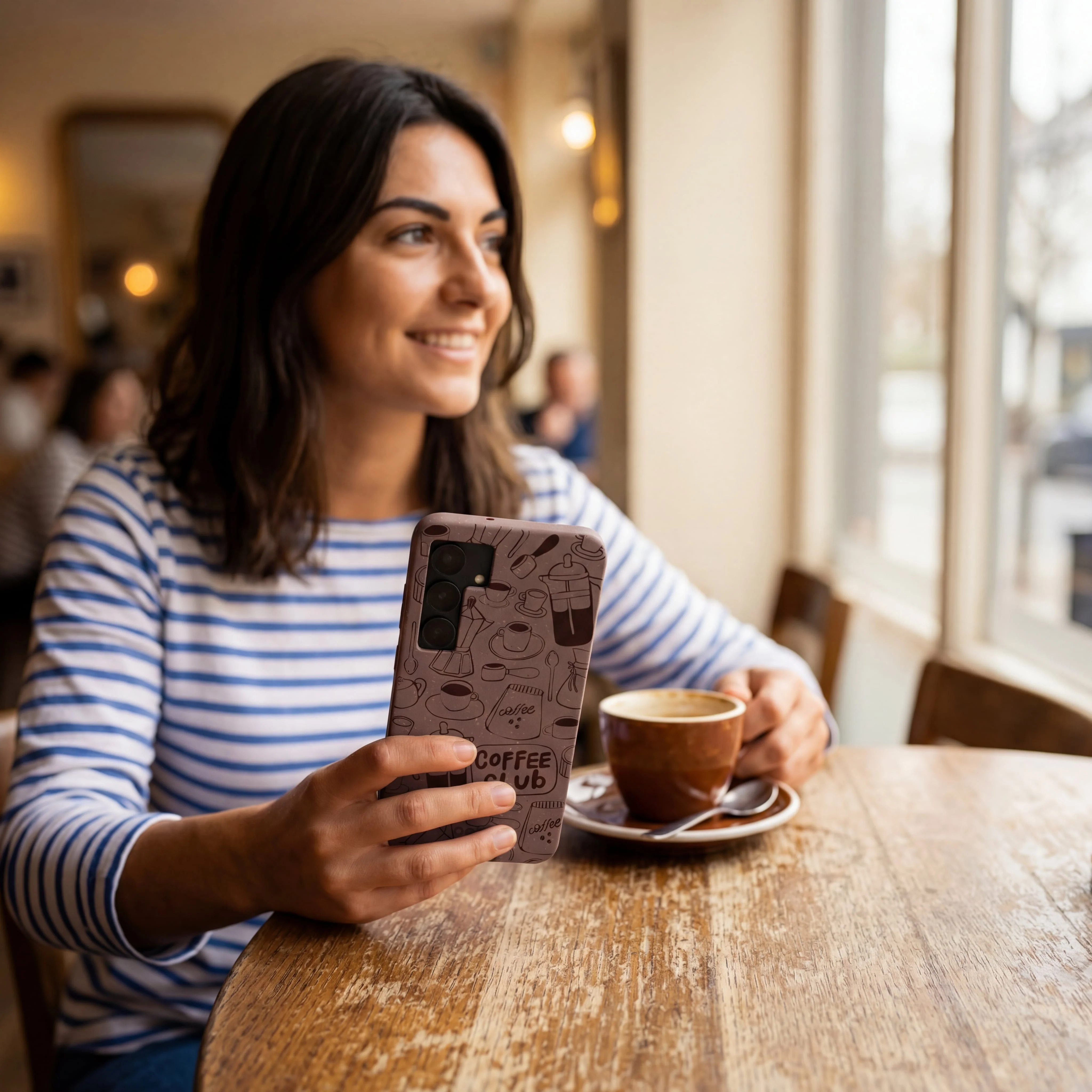 Chocolate Brown Coffee Club Samsung Galaxy S25 Case - Image 2