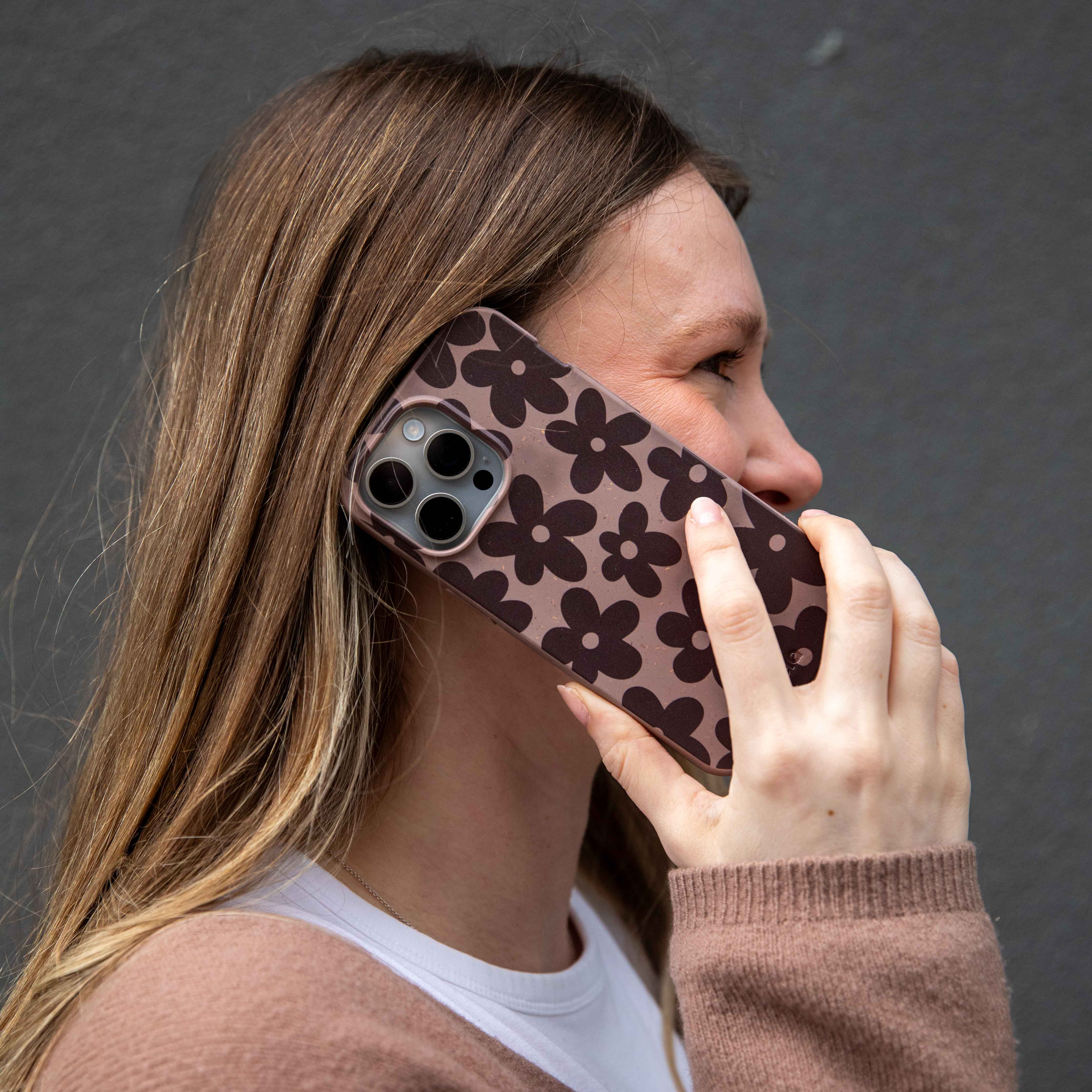 Chocolate Brown Earthy Blooms Google Pixel 6 Case - Image 2