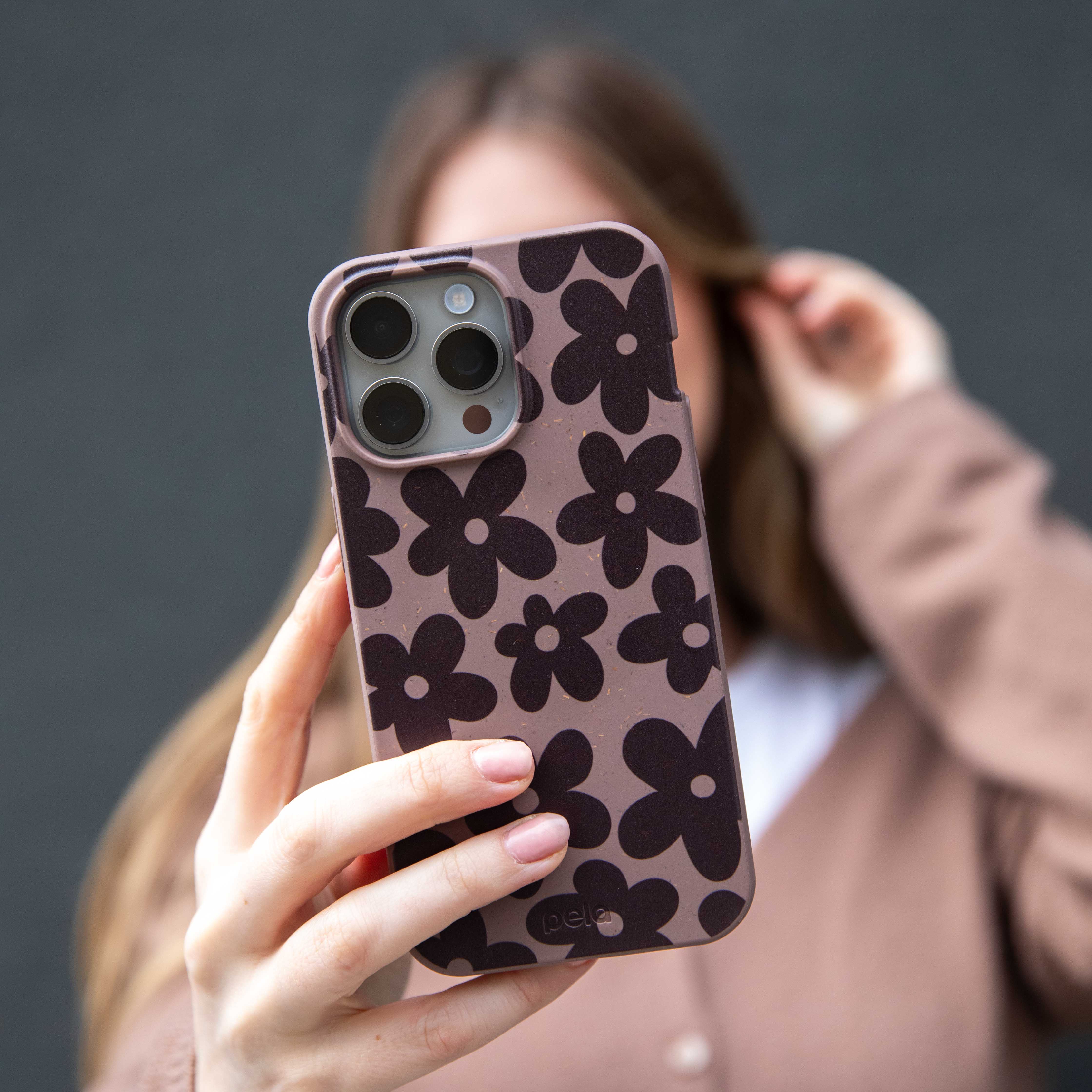 Chocolate Brown Earthy Blooms iPhone 13 Pro Case - Image 5