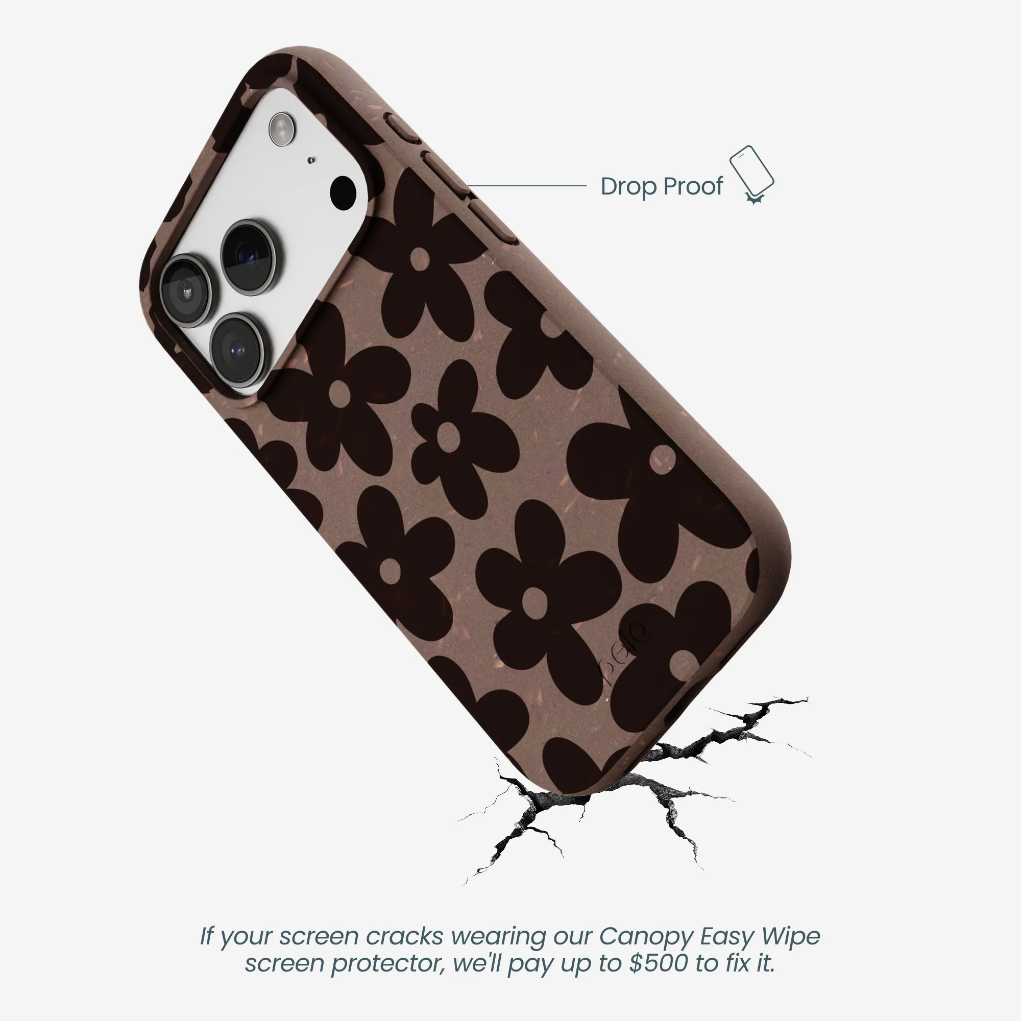 Chocolate Brown Earthy Blooms iPhone 17 Pro Case - Image 5