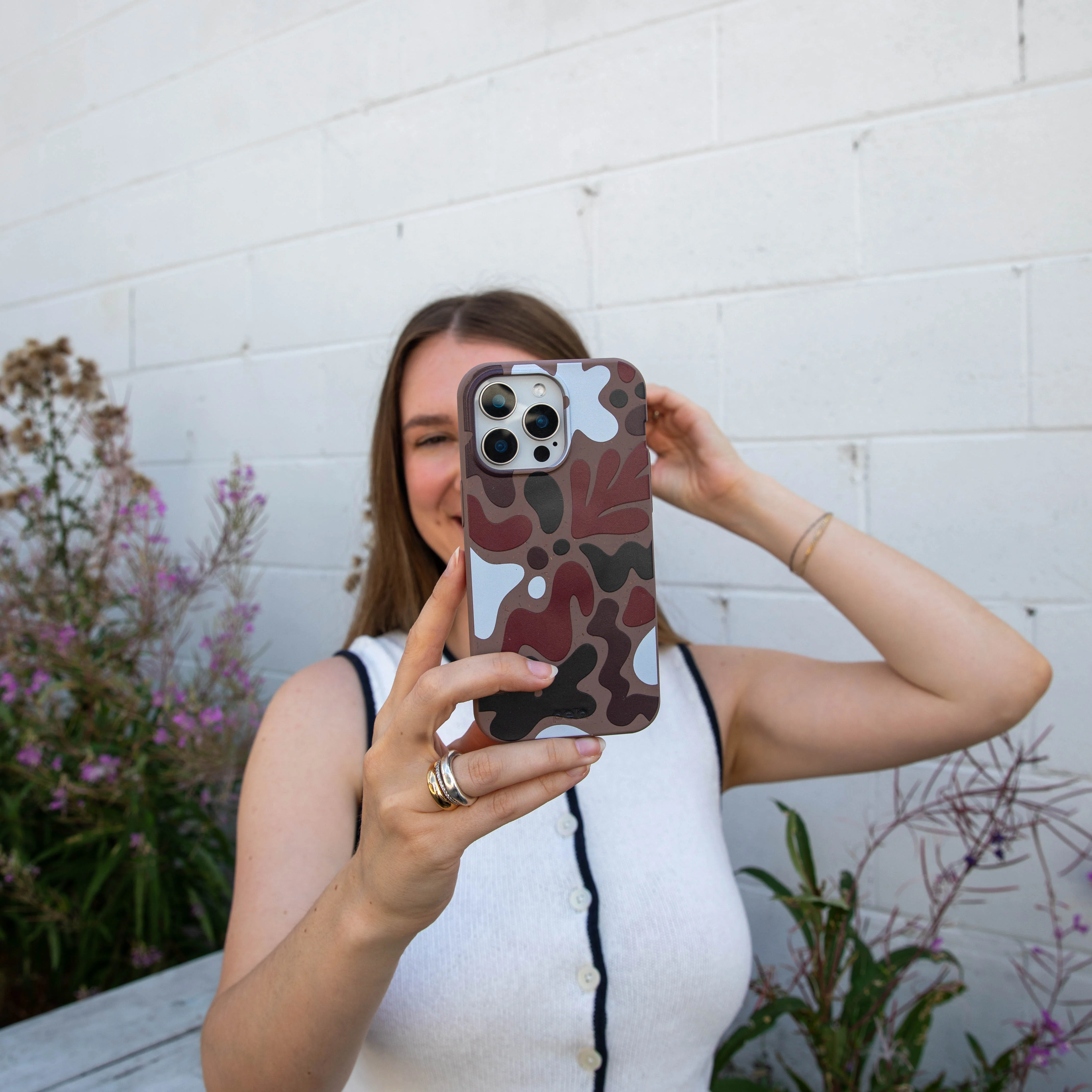 Chocolate Brown Earthy Curves iPhone 14 Pro Max Case - Image 7