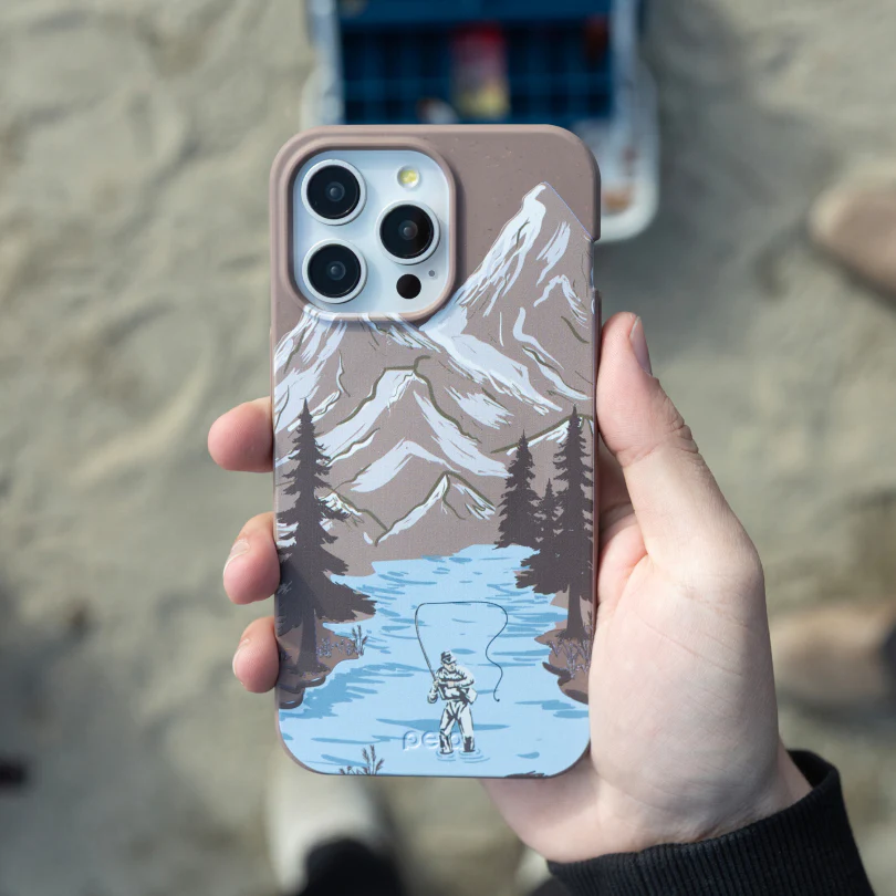 Chocolate Brown Gone Fishing Google Pixel 7 Case - Image 2