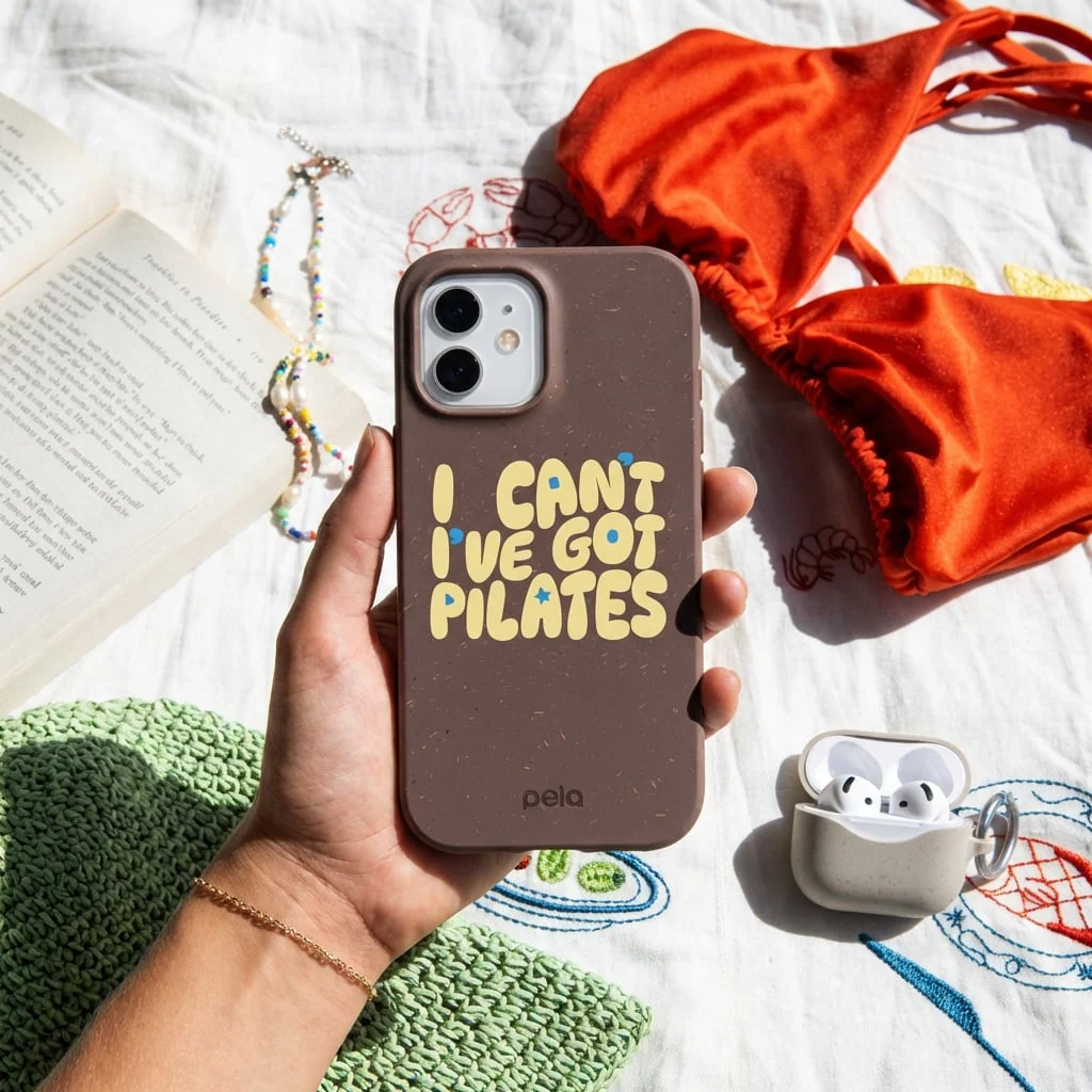 Chocolate Brown Ive got Pilates iPhone 6/6s/7/8/SE Case - Image 2