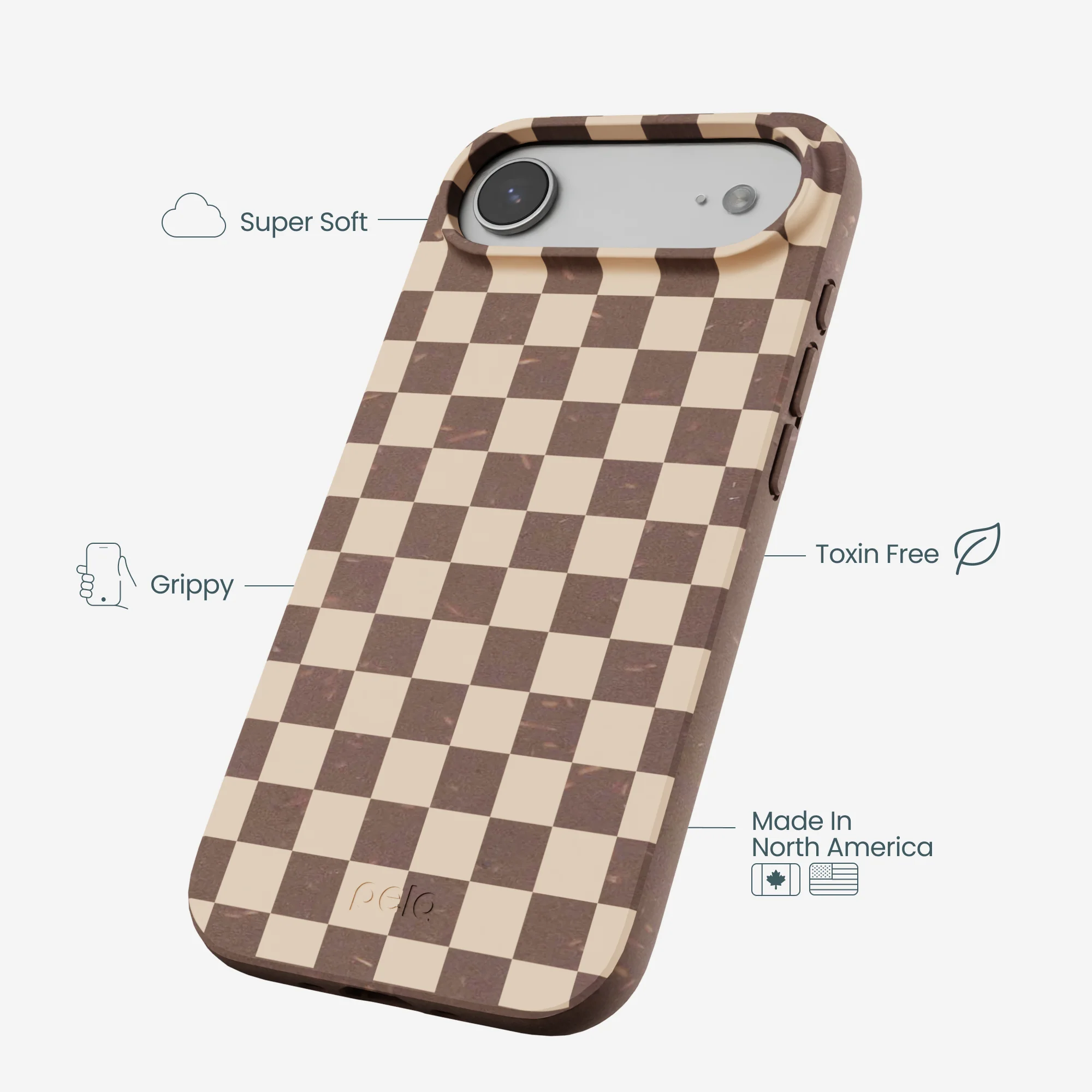 Chocolate Brown Latte Check iPhone Air Case - Image 4