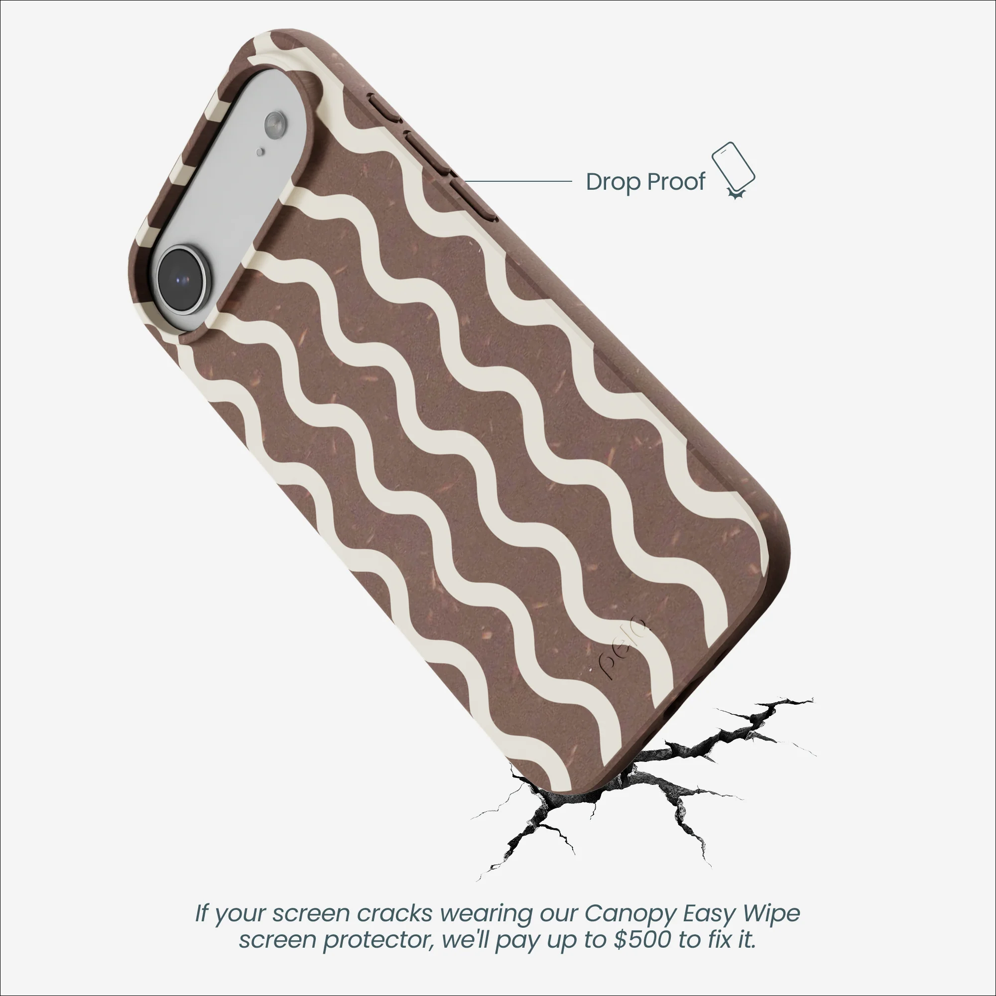 Chocolate Brown Latte Waves iPhone Air Case - Image 5