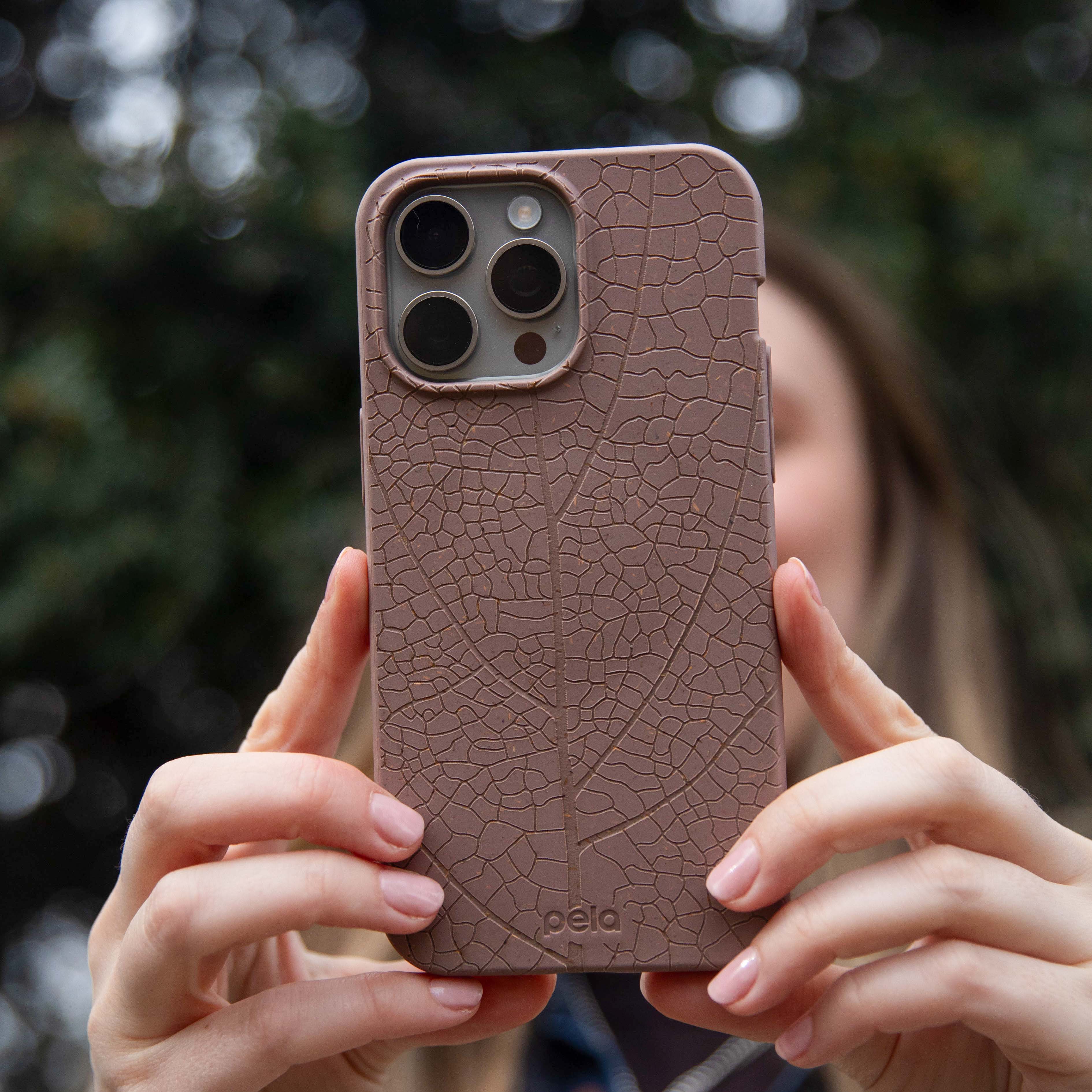 Chocolate Brown Leaf Veins Google Pixel 8a Case - Image 2