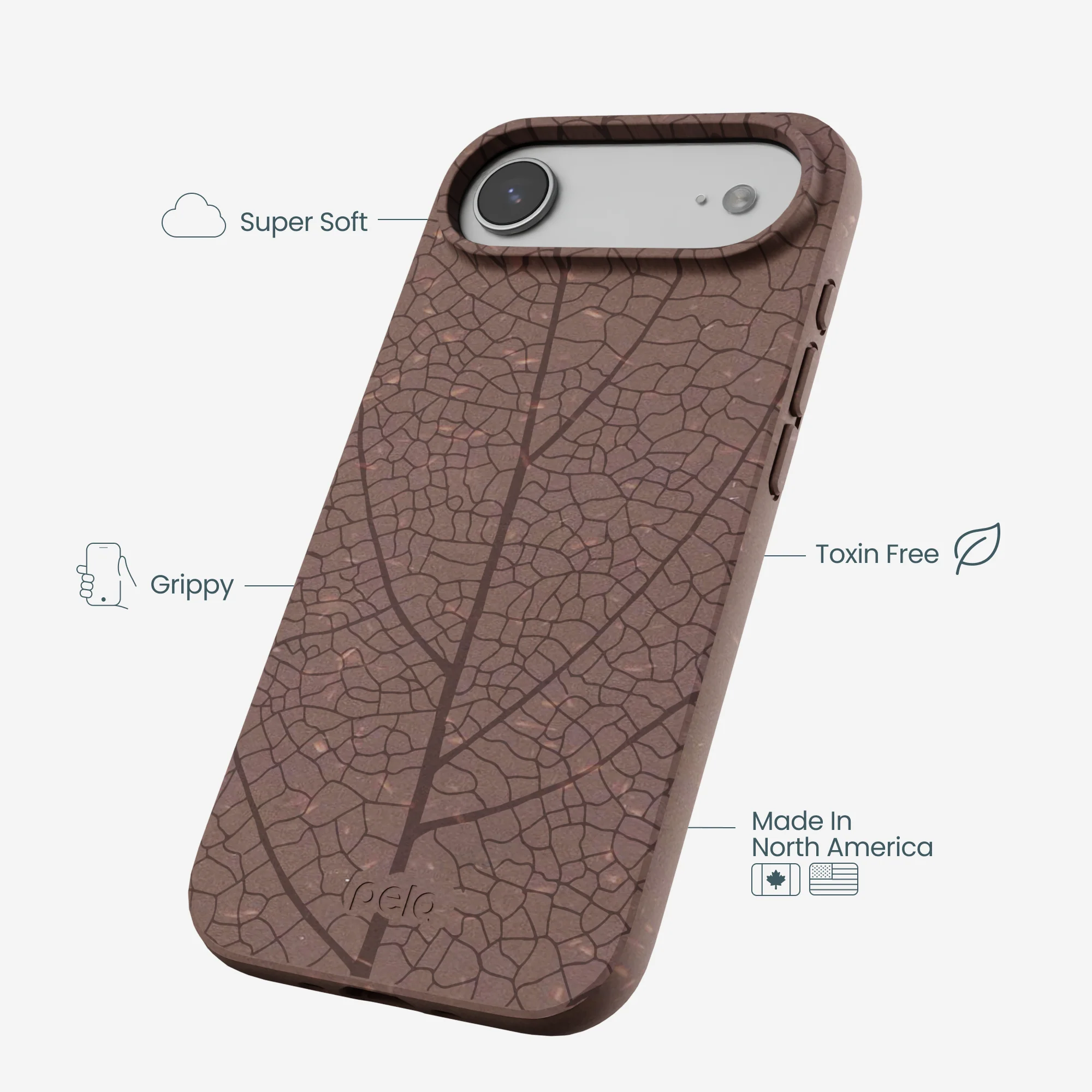 Chocolate Brown Leaf Veins iPhone Air Case - Image 4