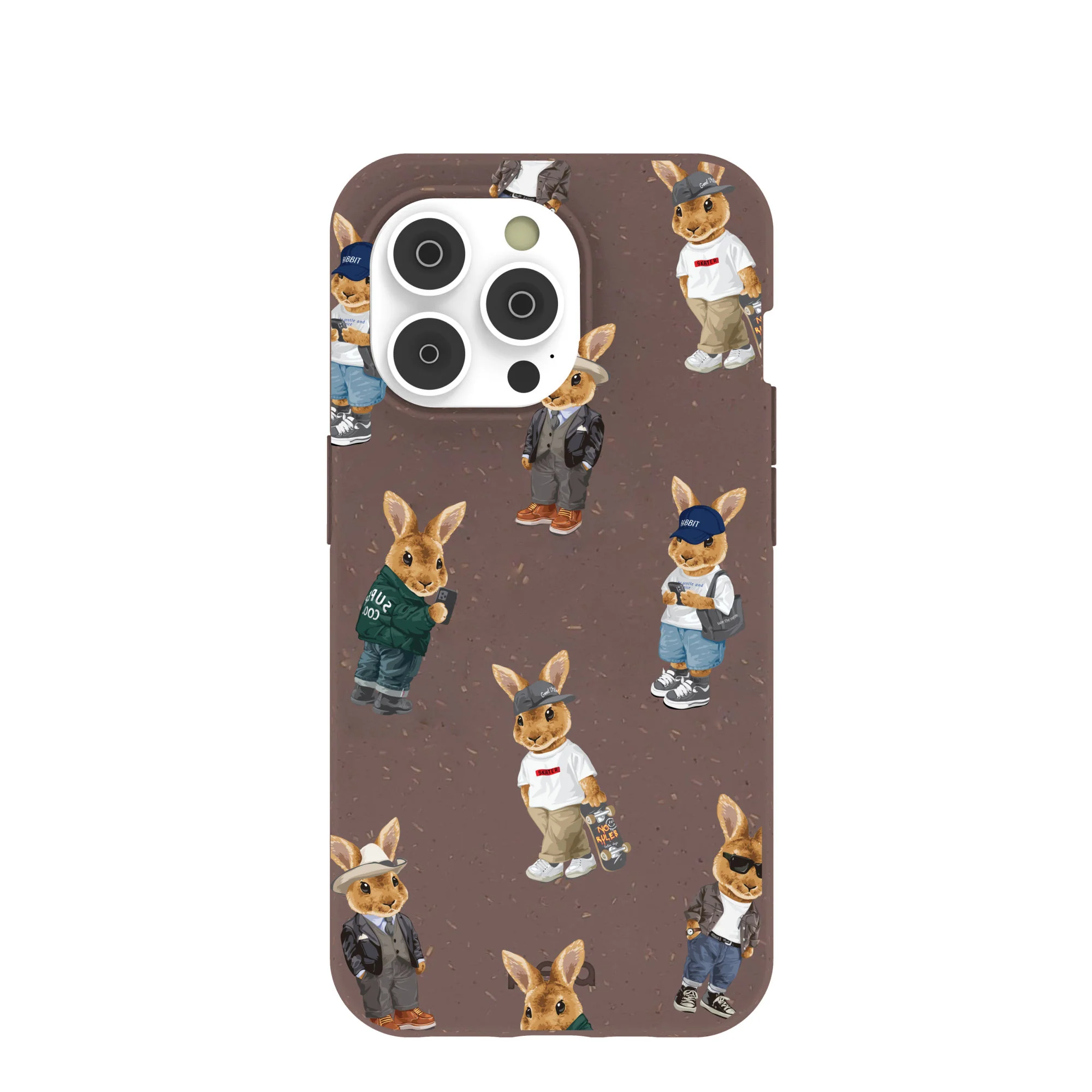 Chocolate Brown Rabbit Friends iPhone 14 Pro Case