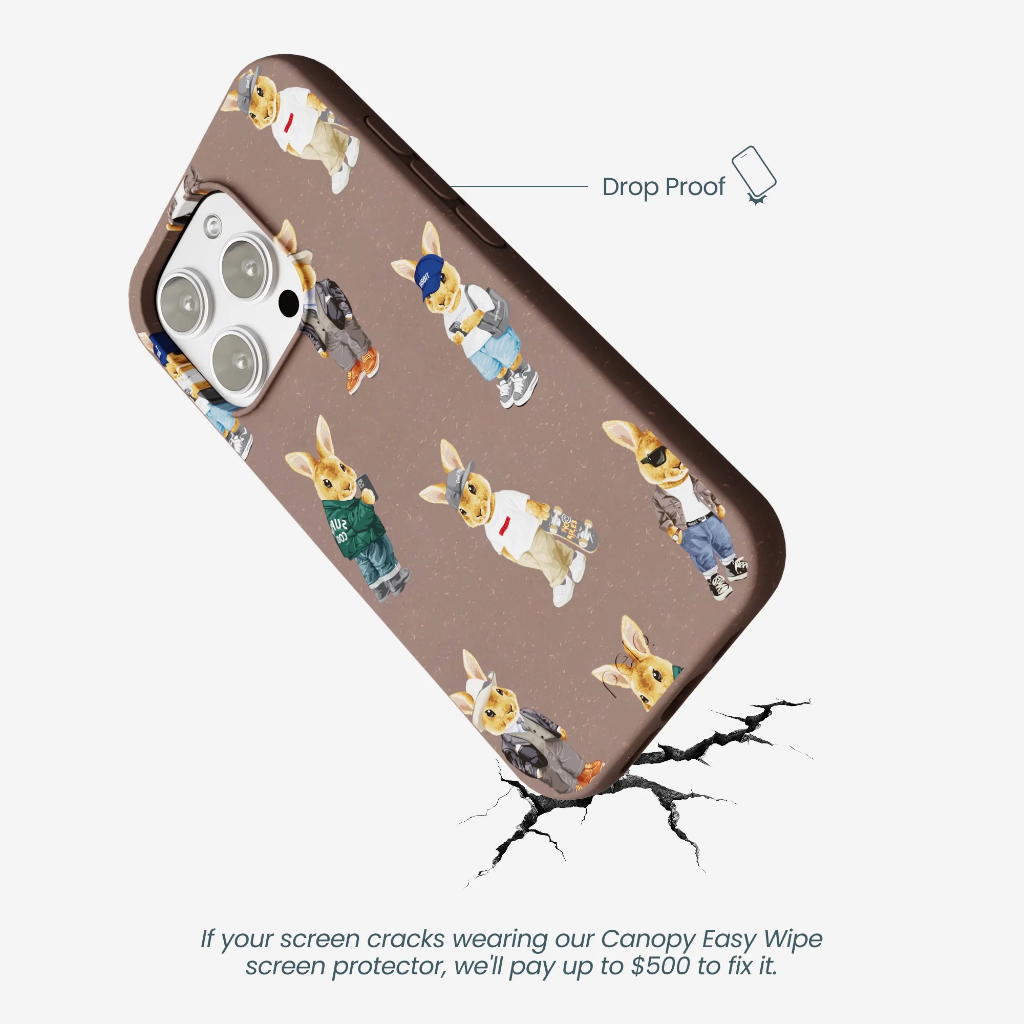 Chocolate Brown Rabbit Friends iPhone 16 Pro Max Case - Image 5