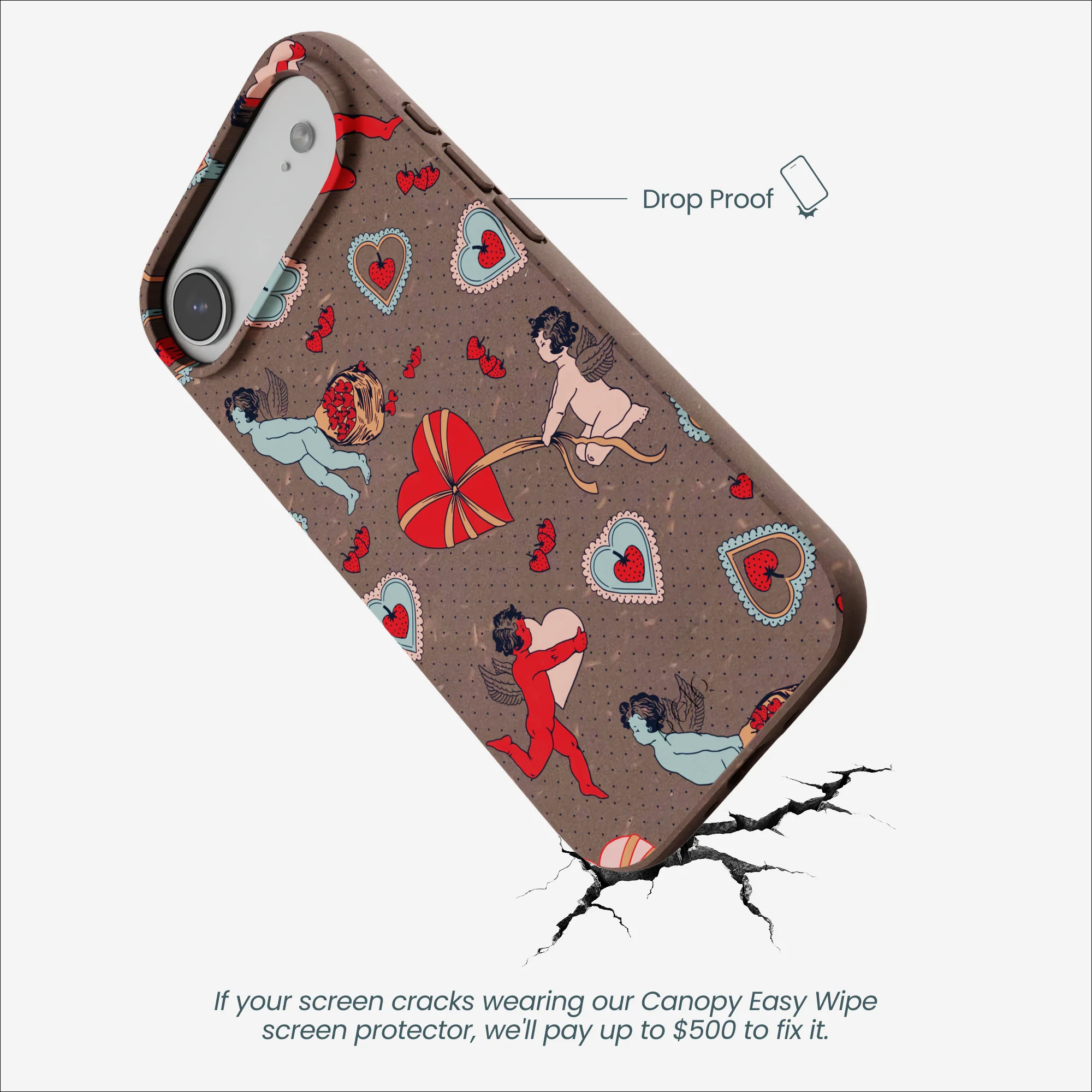 Chocolate Brown Strawberry Cupid iPhone Air Case - Image 5