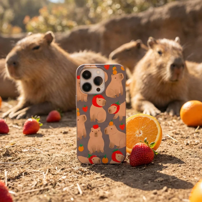 Chocolate Brown Sweet Capybaras iPhone 13 Pro Case - Image 6