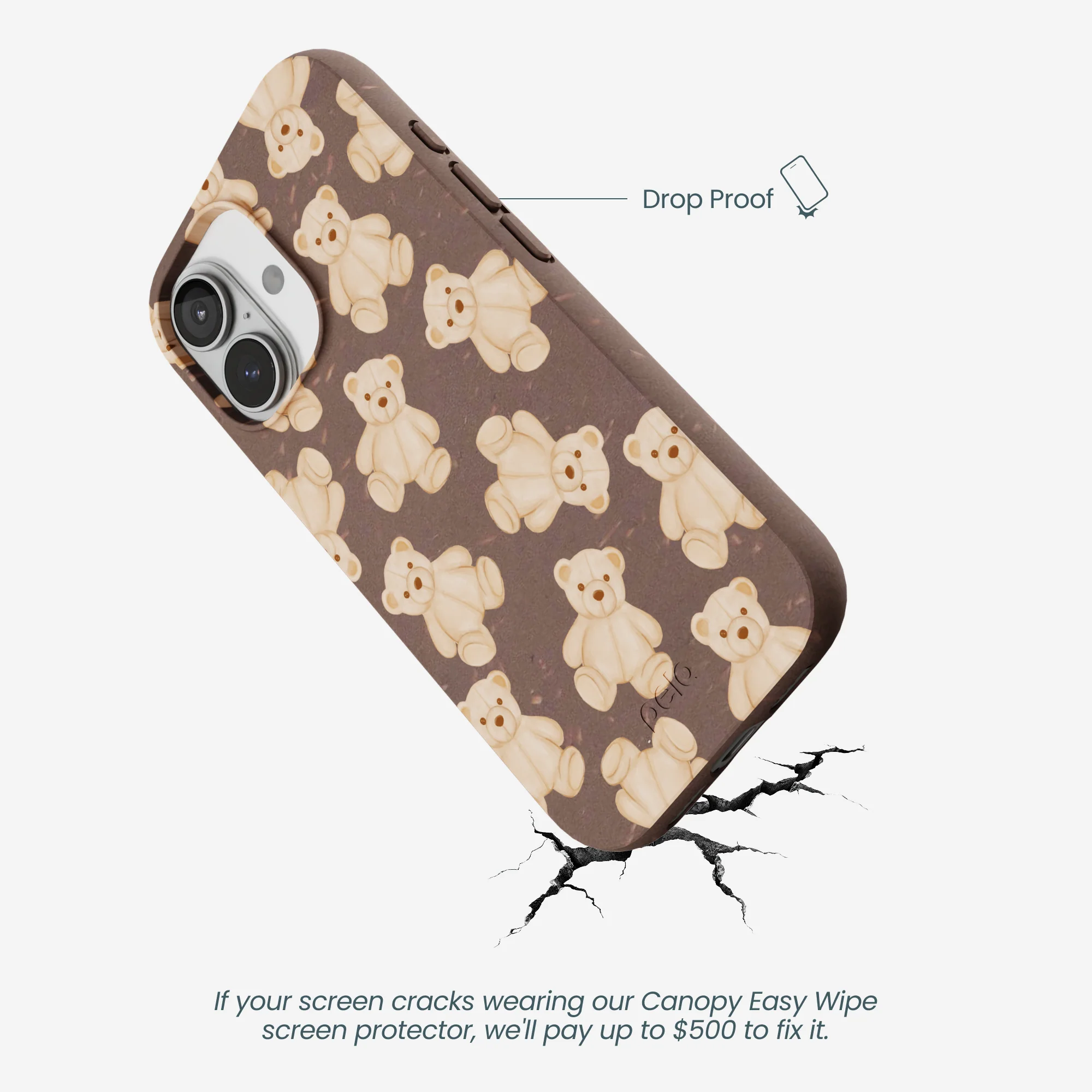 Chocolate Brown Teddy Love iPhone 17 Case - Image 4