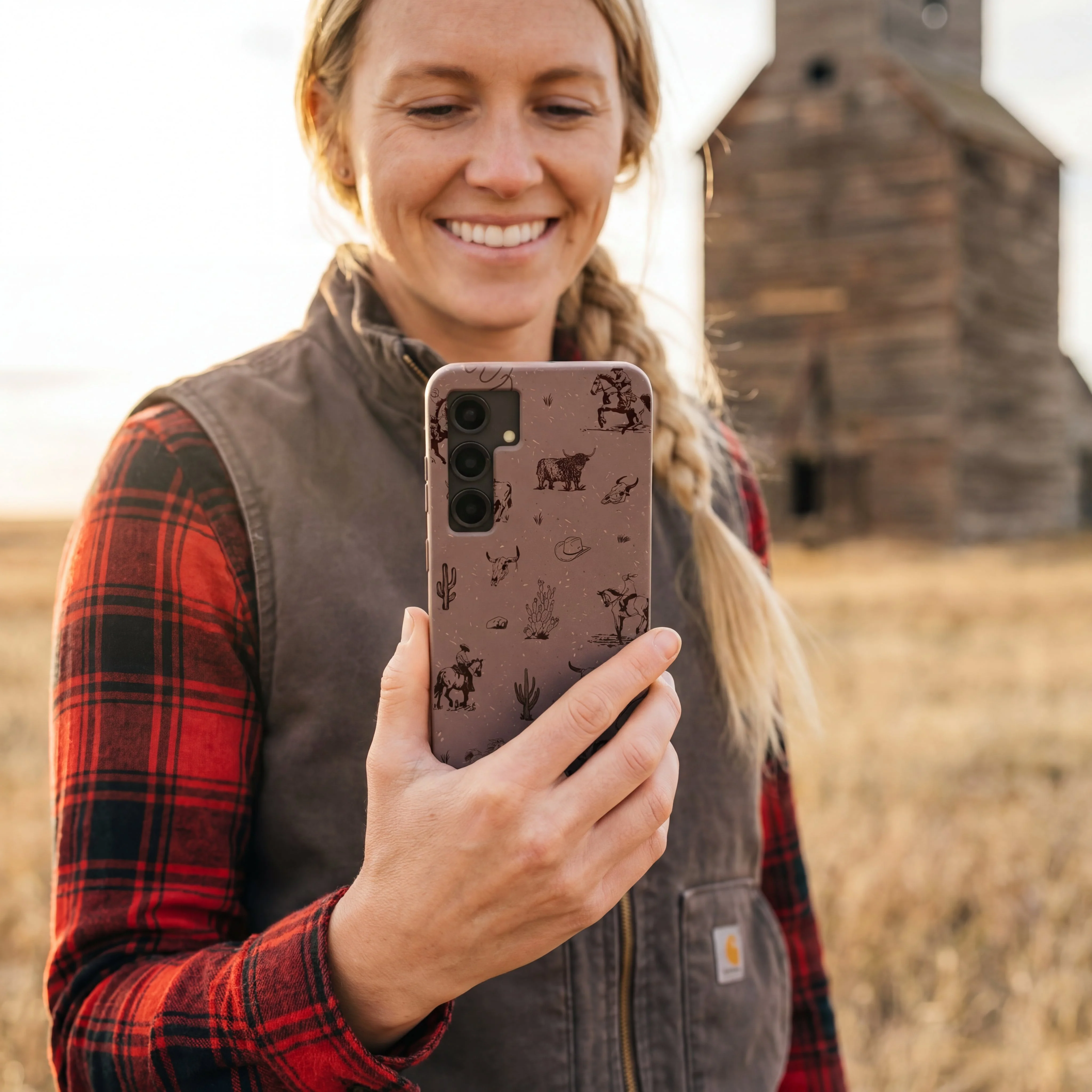 Chocolate Brown Wild Frontier Samsung Galaxy S24 Case - Image 2