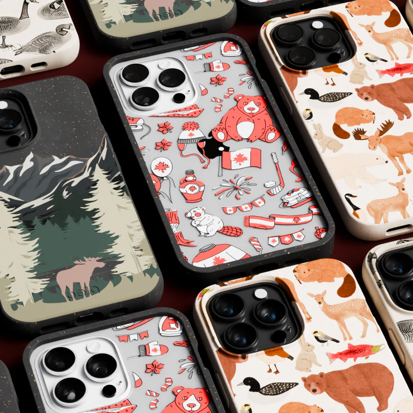 Clear Oh Canada iPhone 12 Mini Case With Black Ridge - Image 2